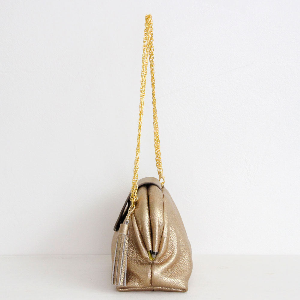 ゴールドシマー  / 口金レザーポシェットM