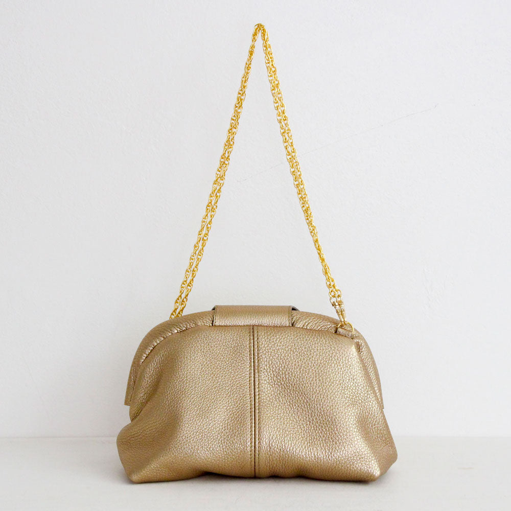 ゴールドシマー  / 口金レザーポシェットM