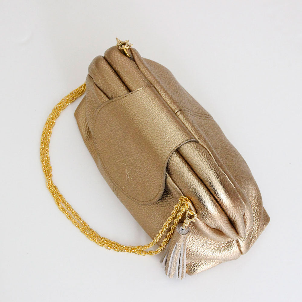 ゴールドシマー  / 口金レザーポシェットM