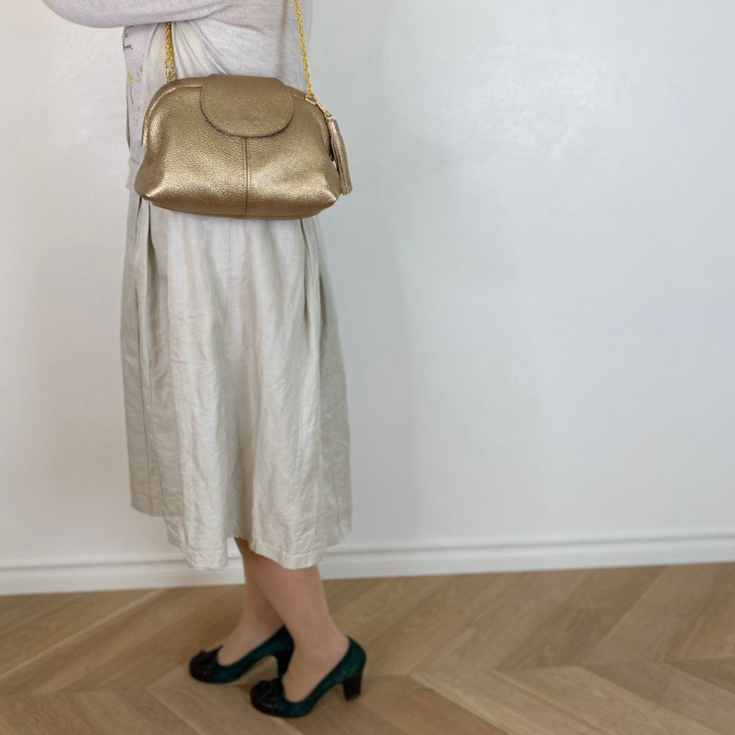 ゴールドシマー  / 口金レザーポシェットM