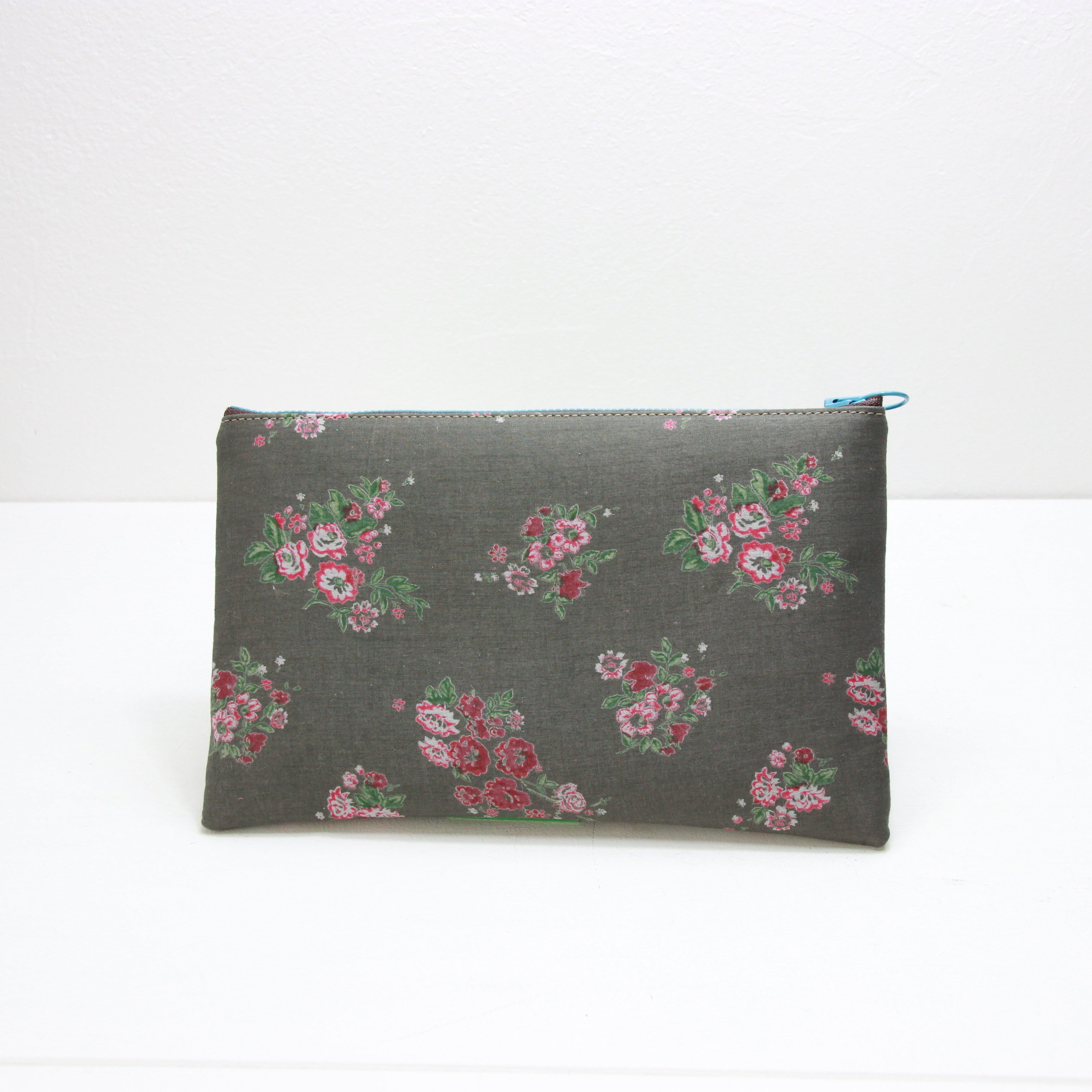 グレーインディアフラワー / かごバッグ　インナーポーチ