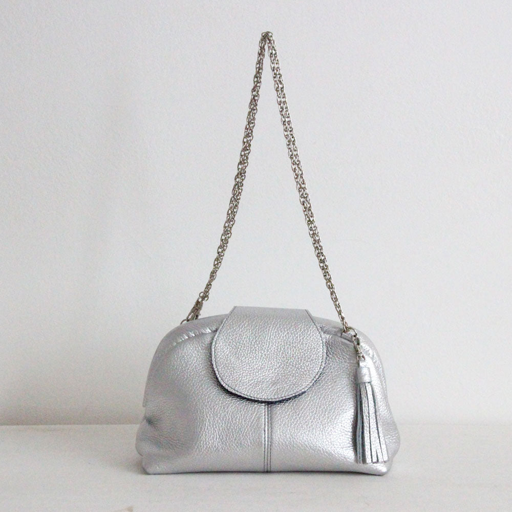 シルバーシマー  / 口金レザーポシェットM