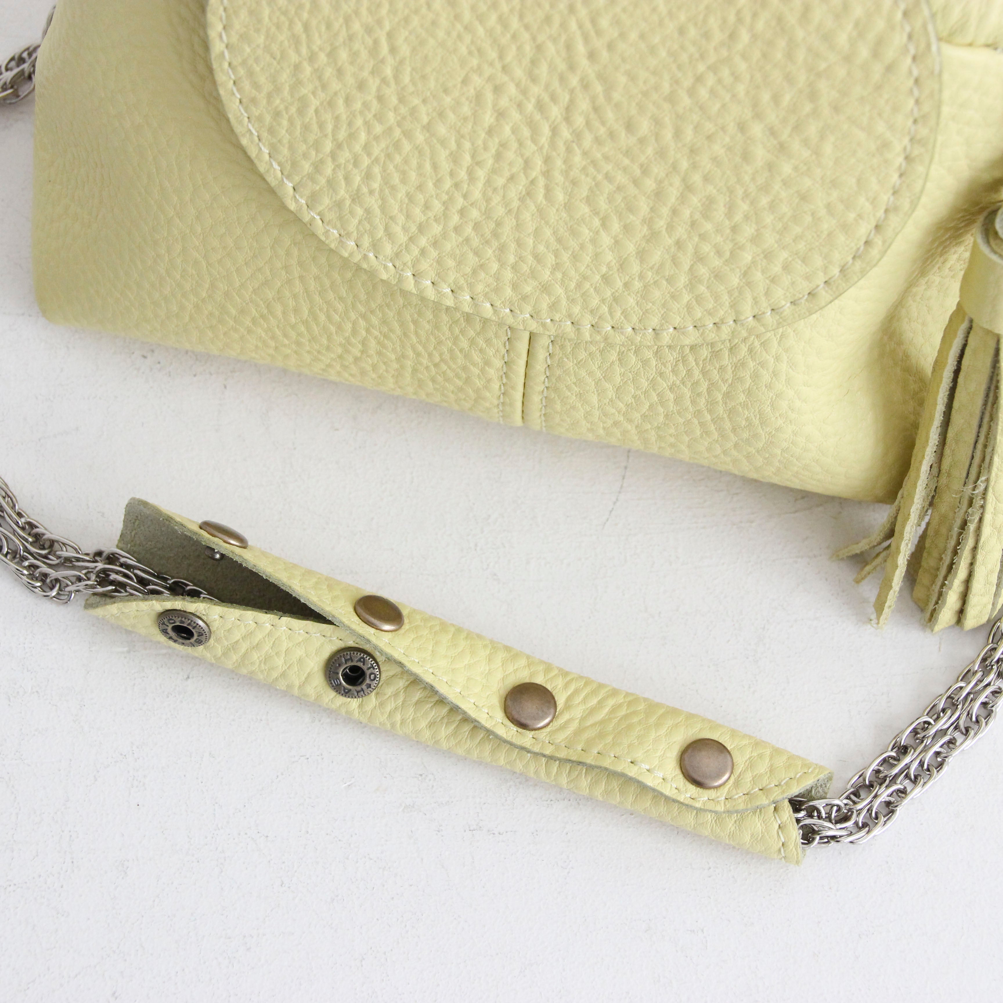 レモンイエロー / 口金レザーポシェットS