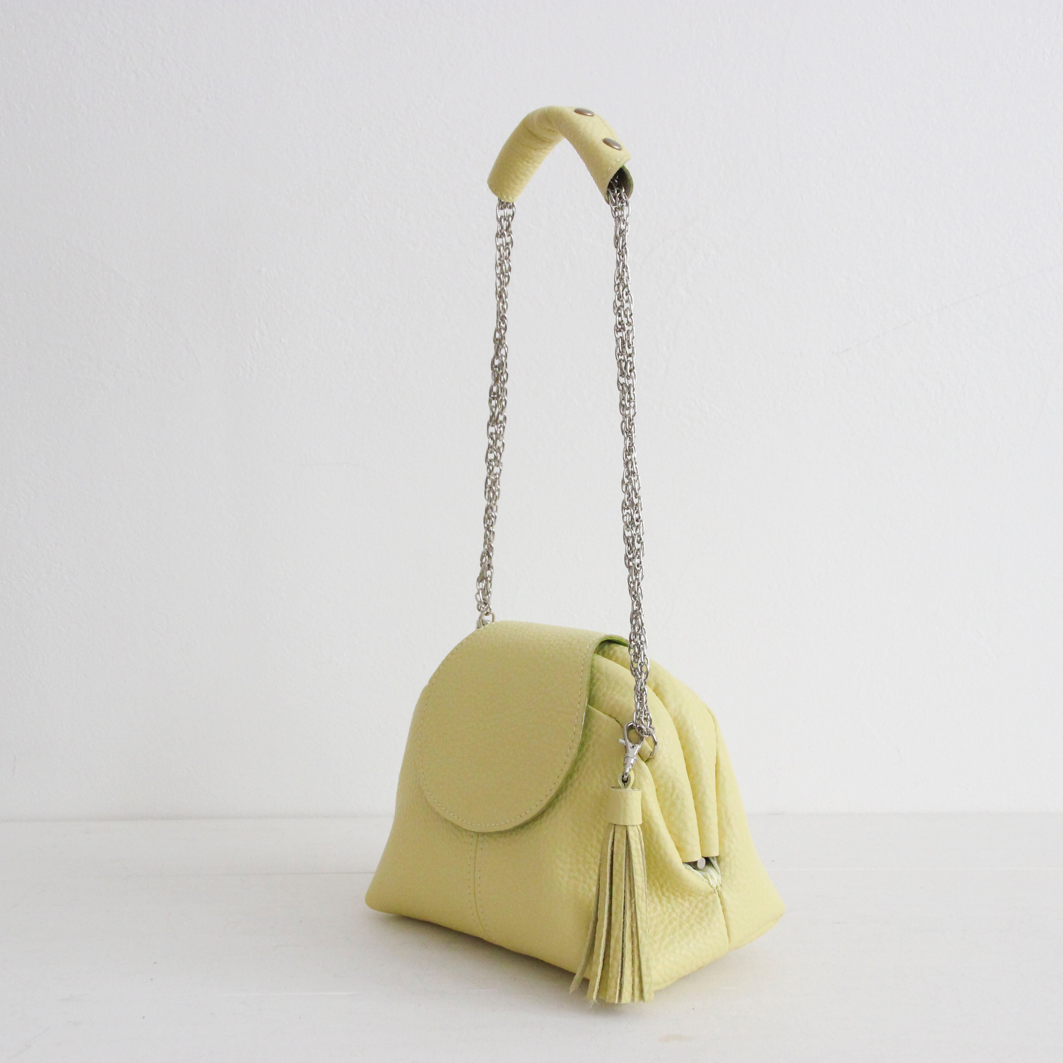 レモンイエロー / 口金レザーポシェットS