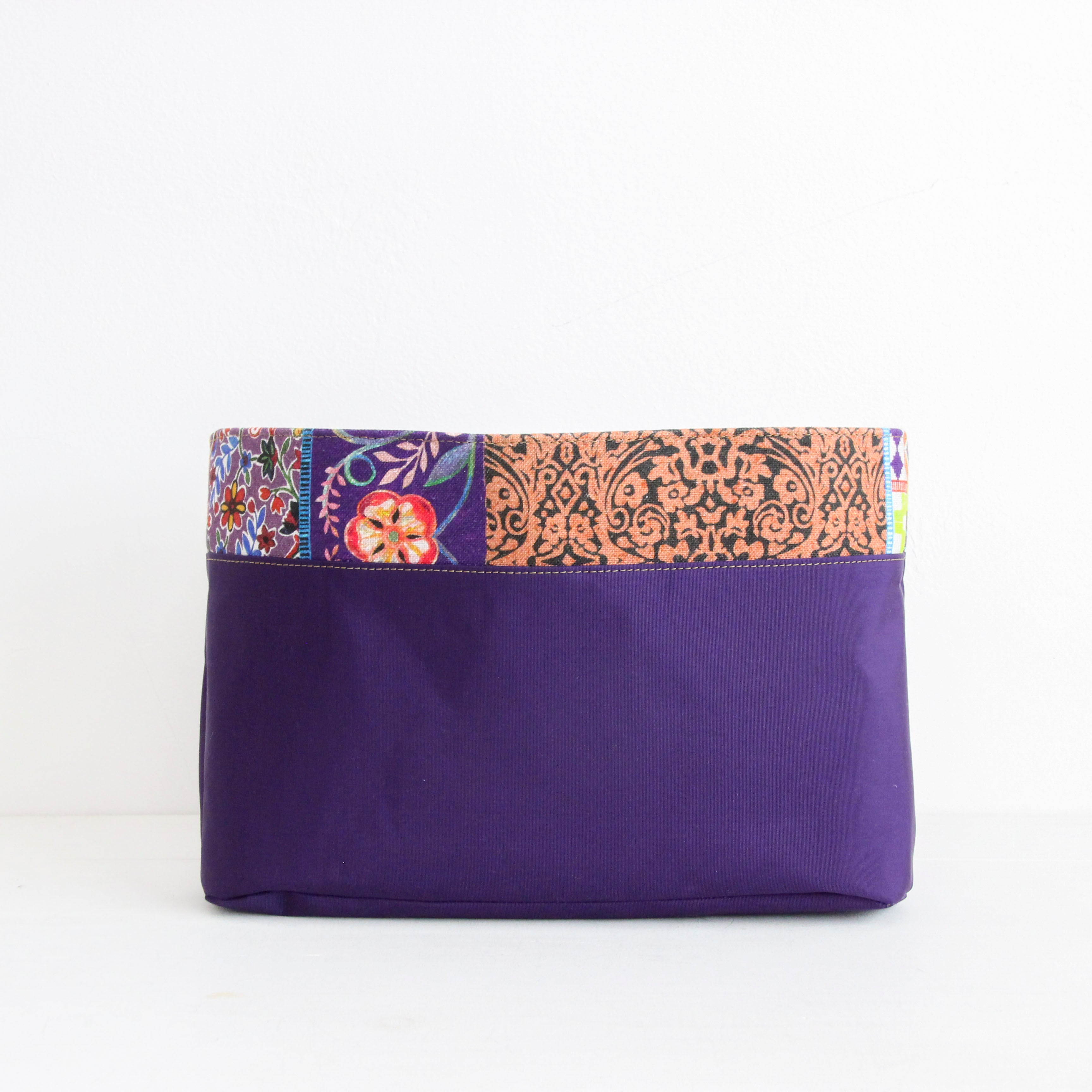 パッチワークカラフル / インナーバッグ /かごバッグ Mサイズ用/ XL