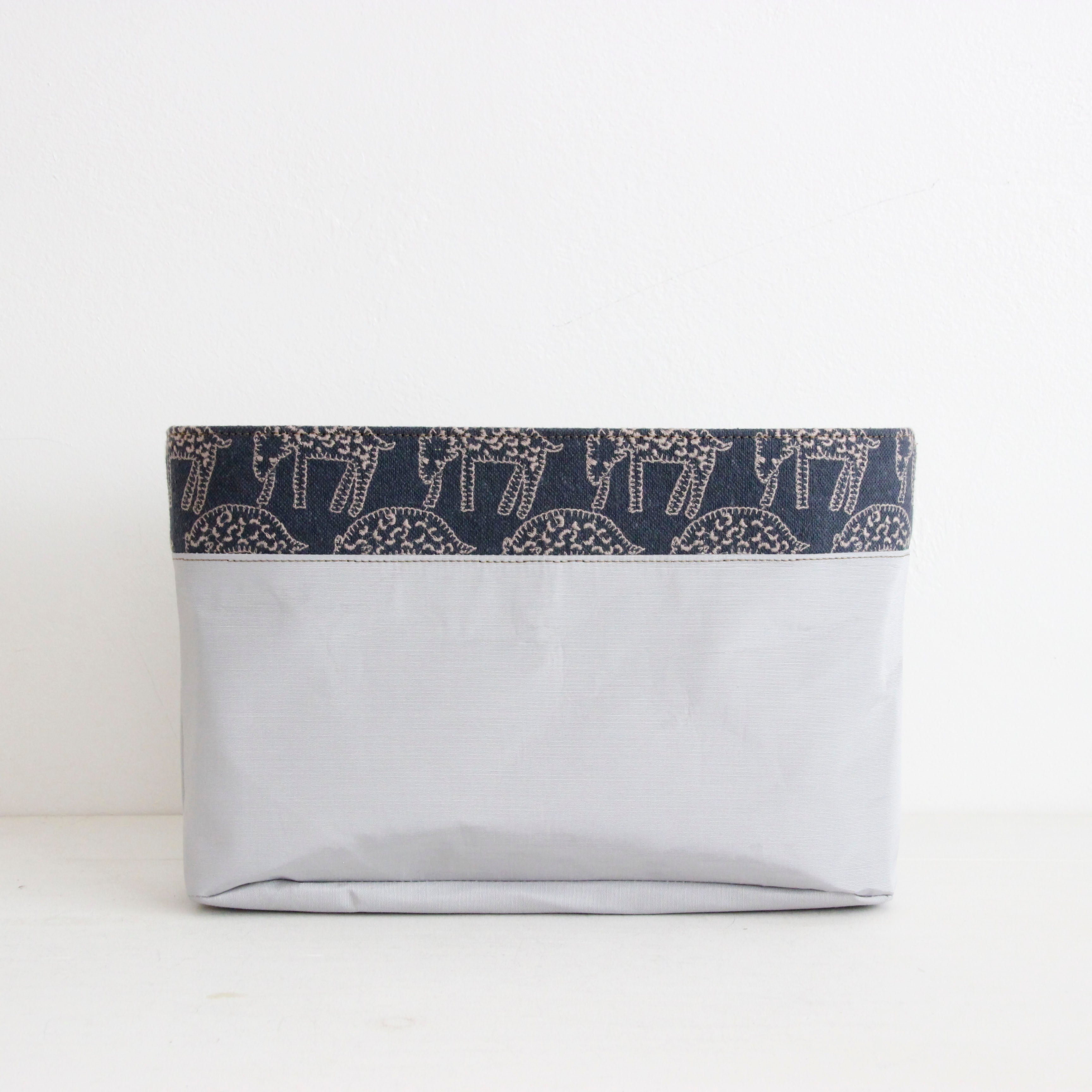 mina'sアニマルブルーグレー / インナーバッグ /かごバッグ Mサイズ用/ SXL