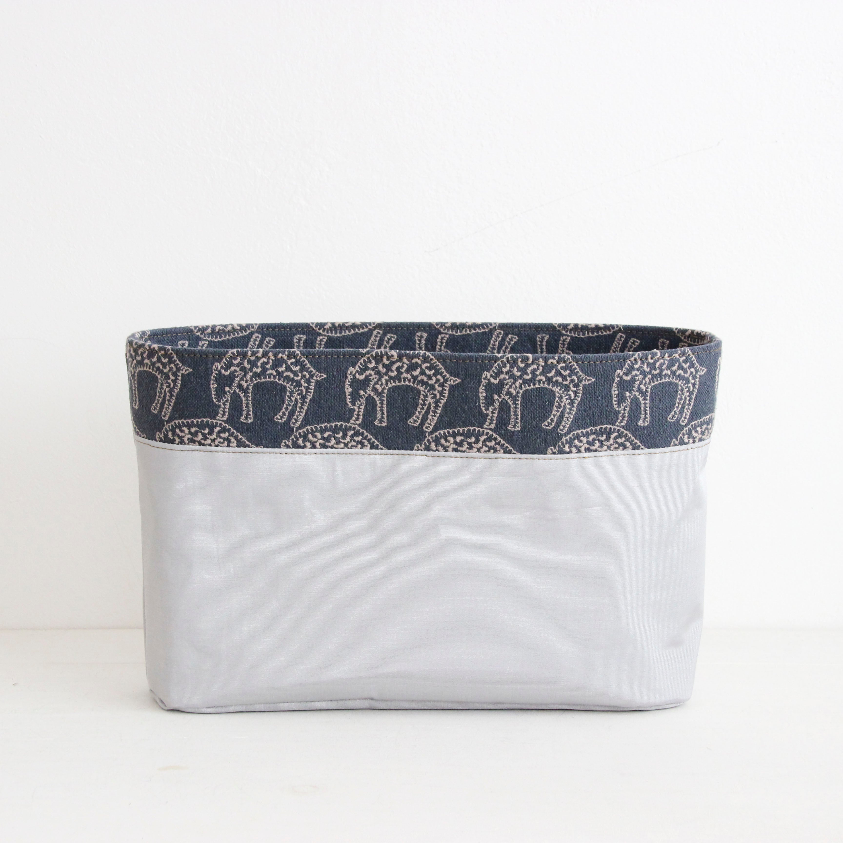 mina'sアニマルブルーグレー / インナーバッグ /かごバッグ Mサイズ用/ SXL