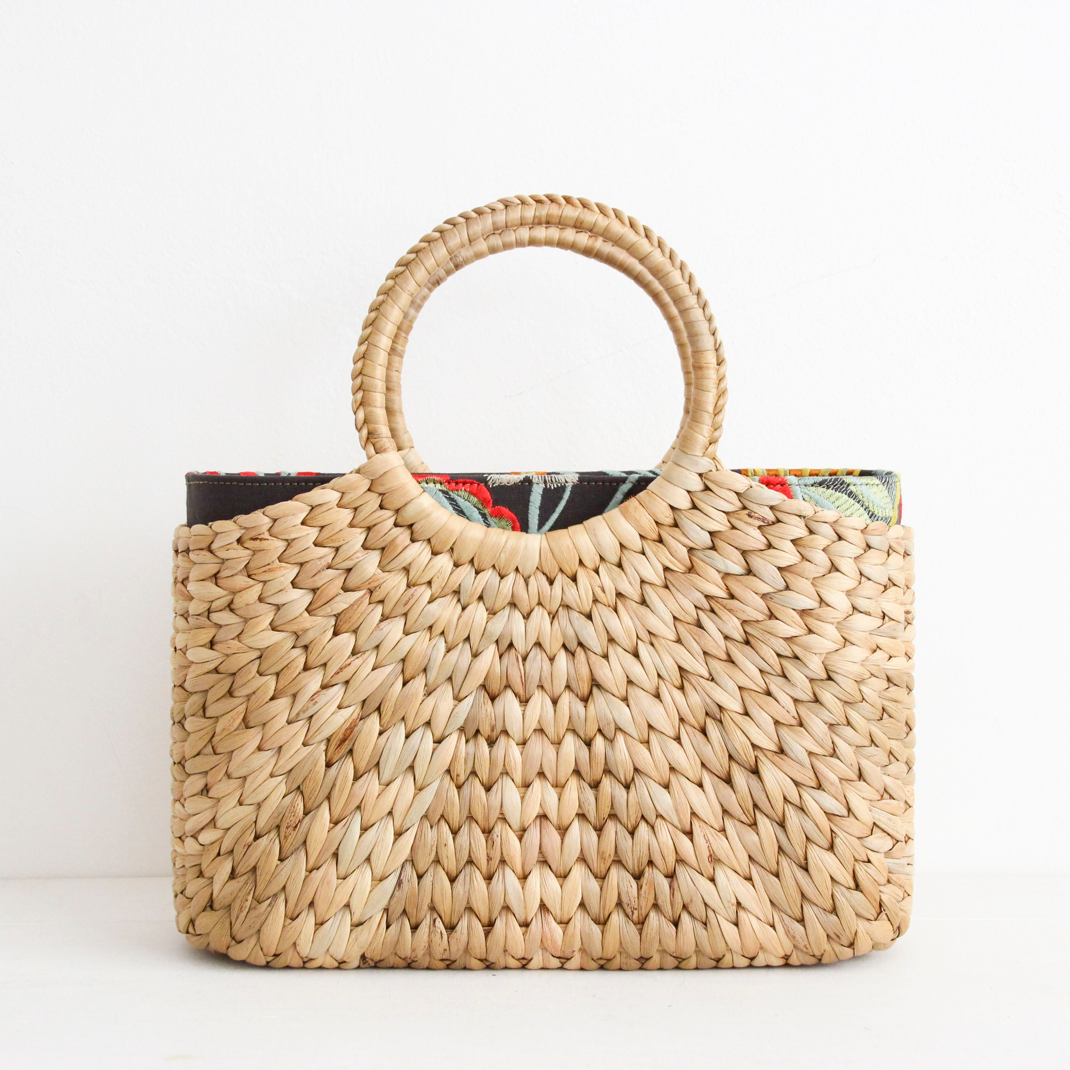 トロピカルフラワーリネン / インナーバッグ /かごバッグ Mサイズ用/ XL