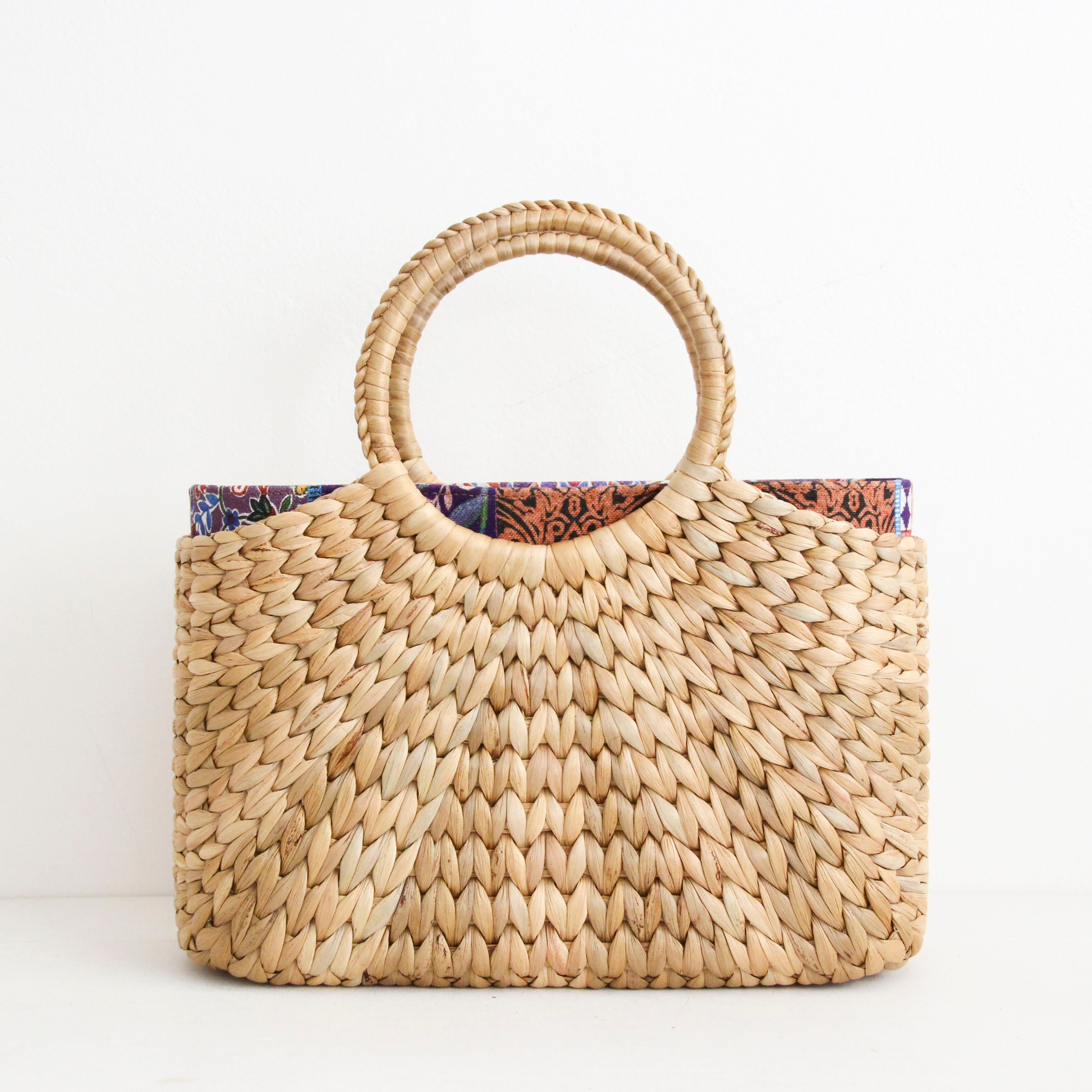 パッチワークカラフル / インナーバッグ /かごバッグ Mサイズ用/ XL