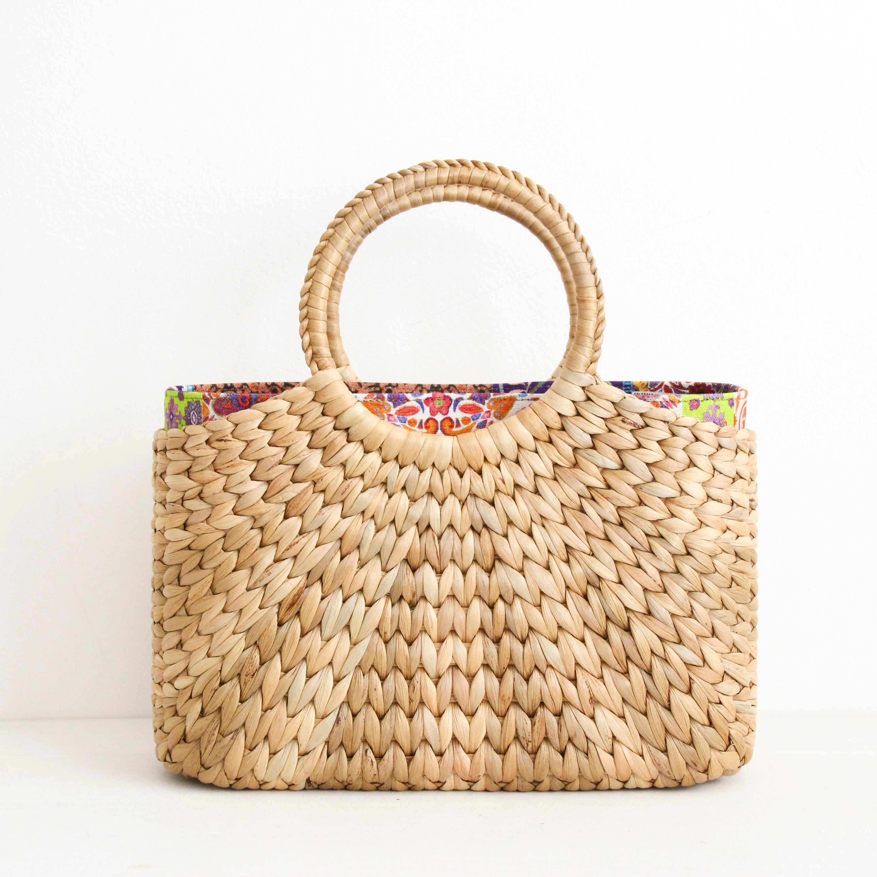 パッチワークカラフル / インナーバッグ /かごバッグ Mサイズ用/ XL