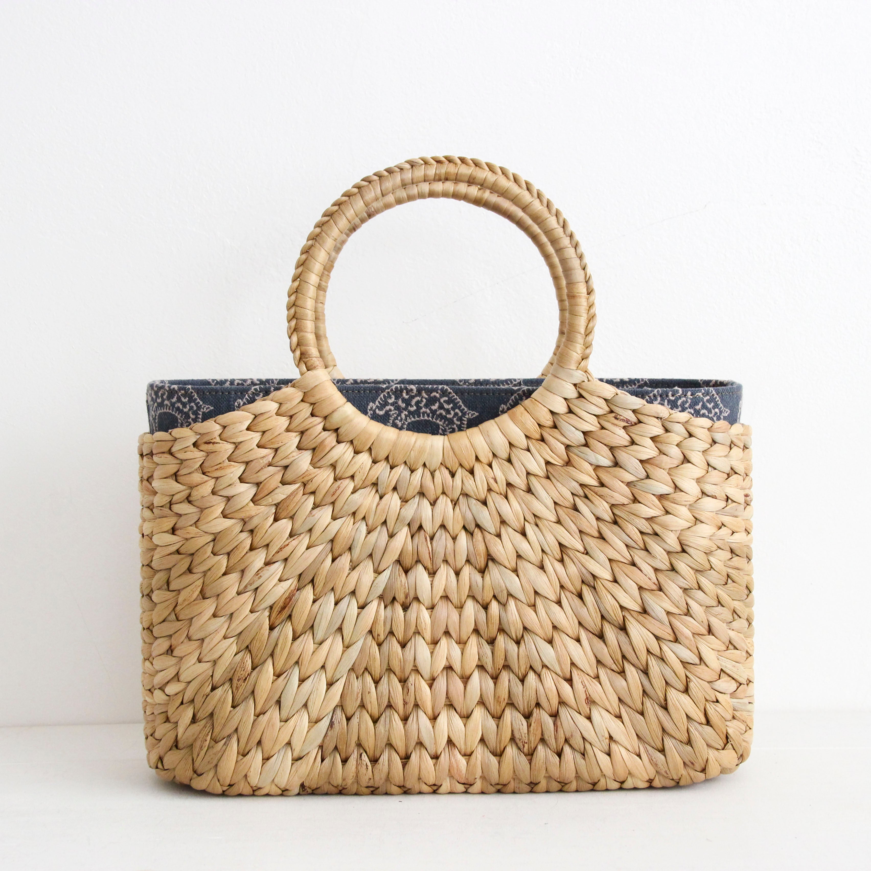 mina'sアニマルブルーグレー / インナーバッグ /かごバッグ Mサイズ用/ SXL