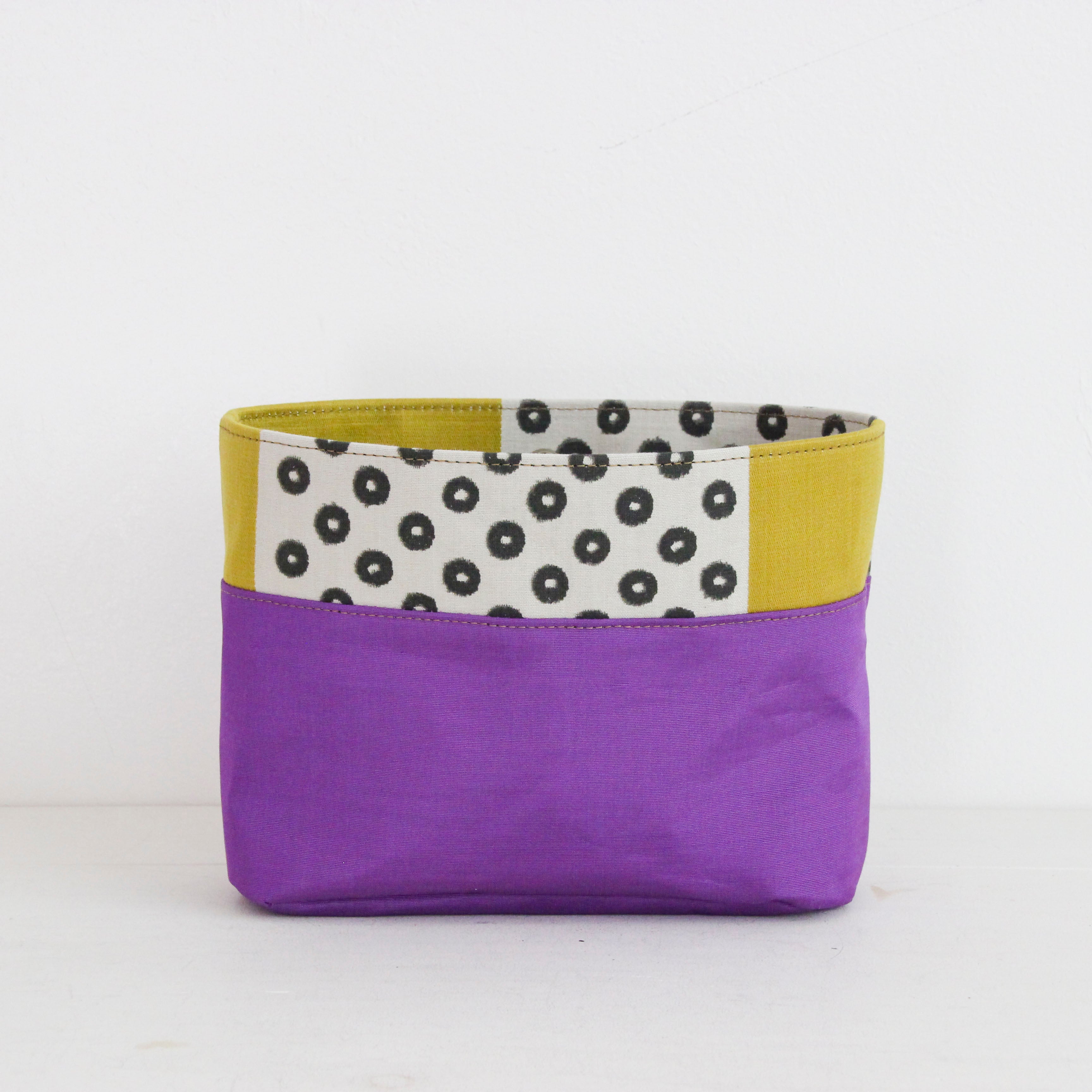 イカットイエロー / インナーバッグ / かごバッグ Sサイズ用 / XL