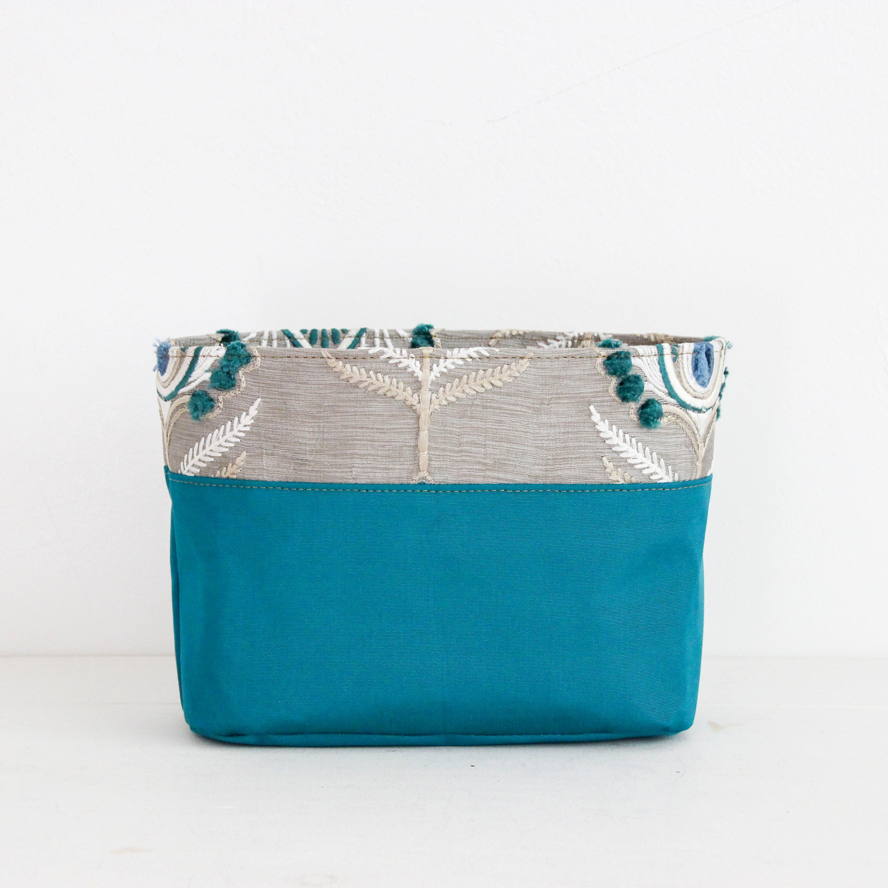 ターコイズピーコックフェザー / インナーバッグ / かごバッグ Sサイズ用 / XL