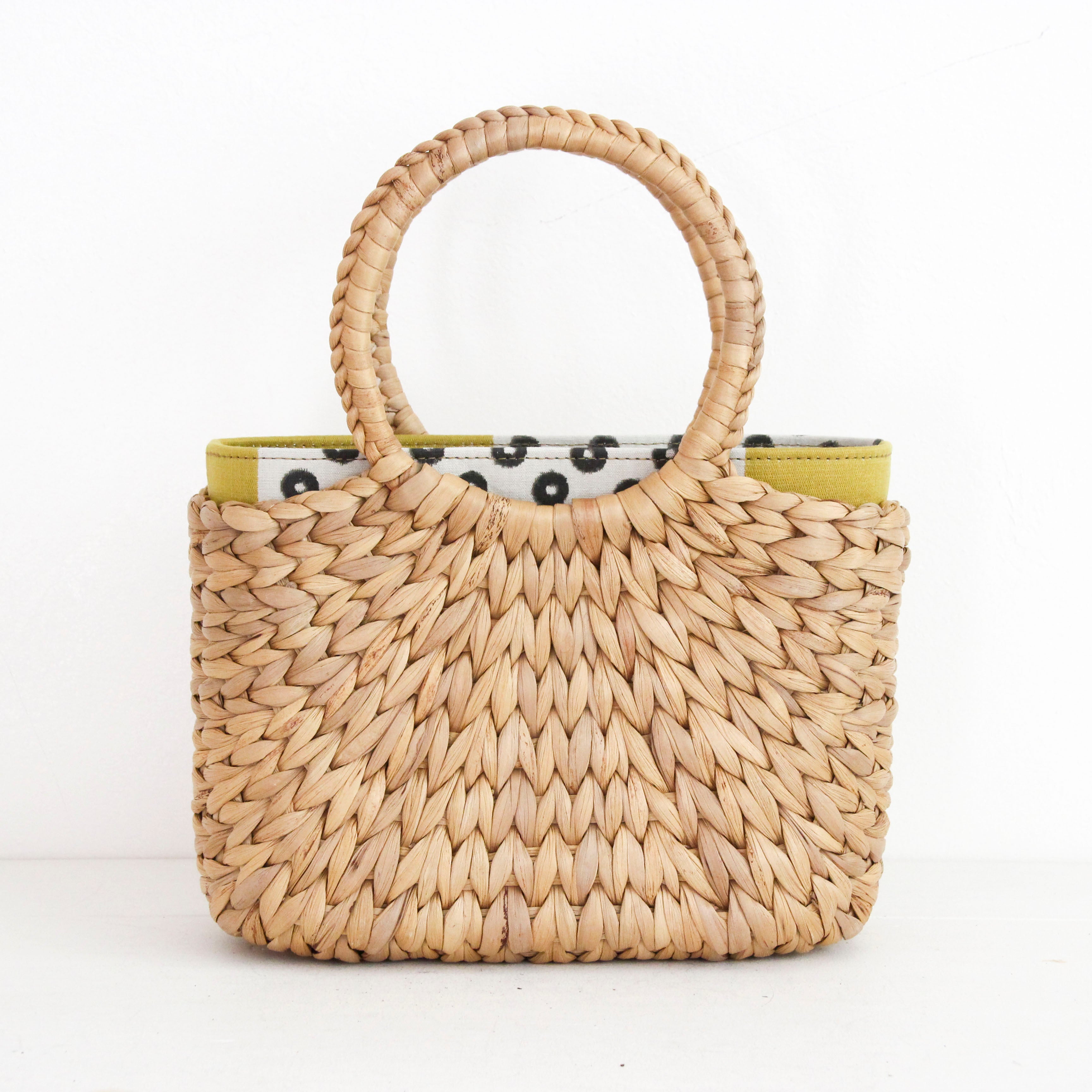 イカットイエロー / インナーバッグ / かごバッグ Sサイズ用 / XL