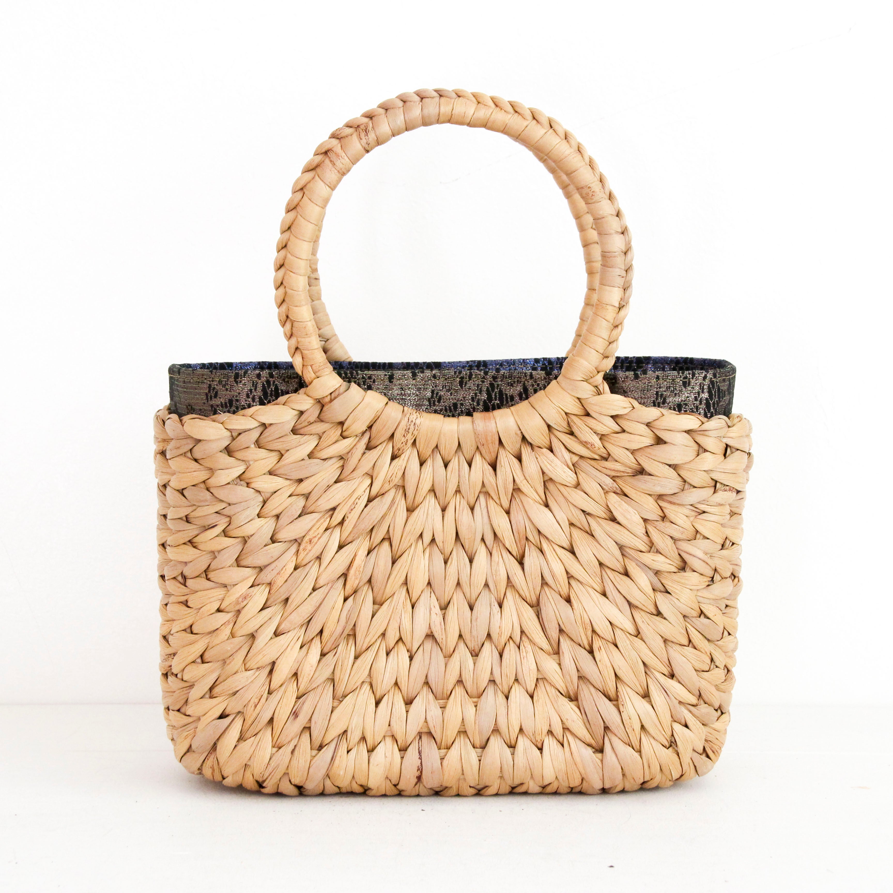 ブラックレースカラーグラデーション / インナーバッグ / かごバッグ Sサイズ用 / L