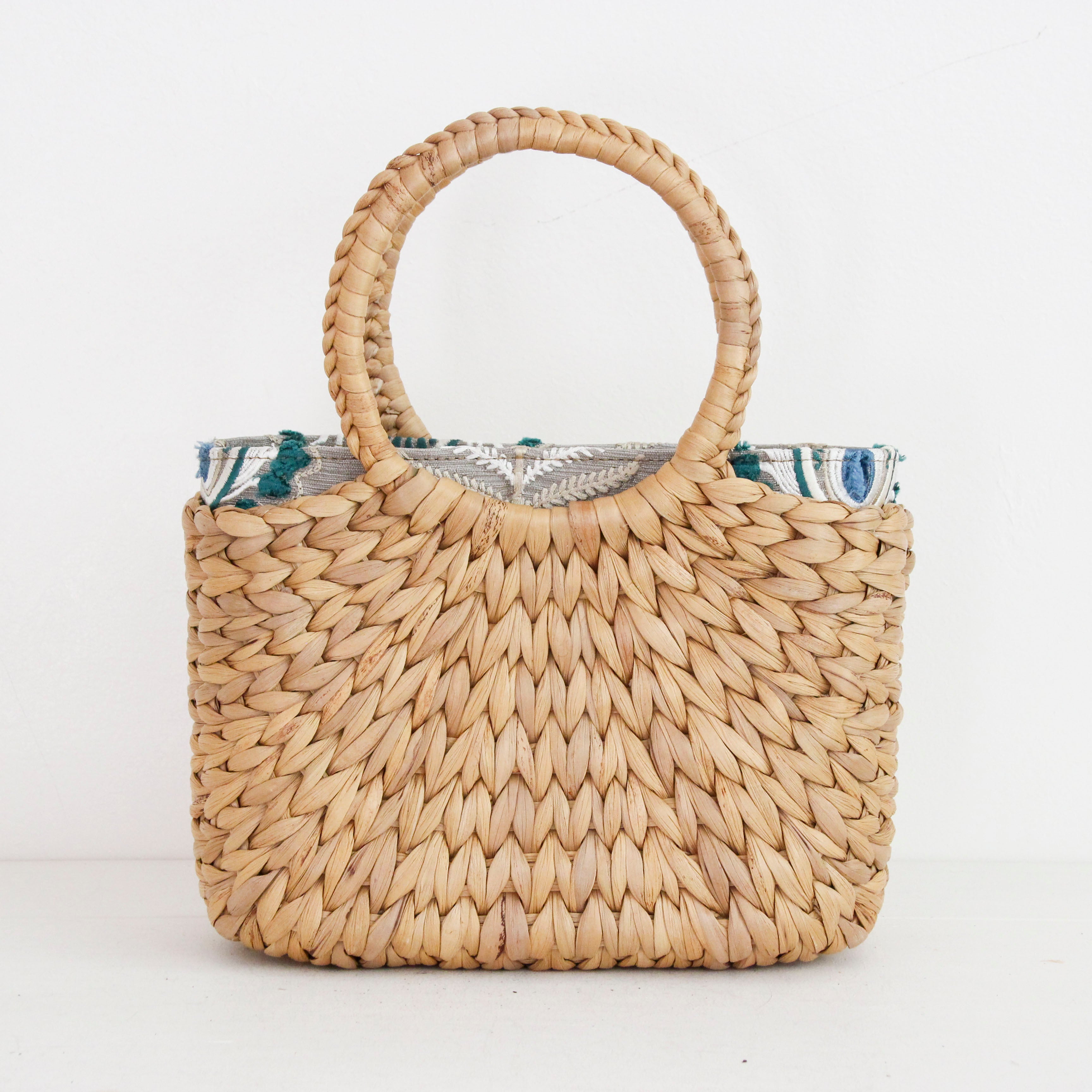 ターコイズピーコックフェザー / インナーバッグ / かごバッグ Sサイズ用 / XL