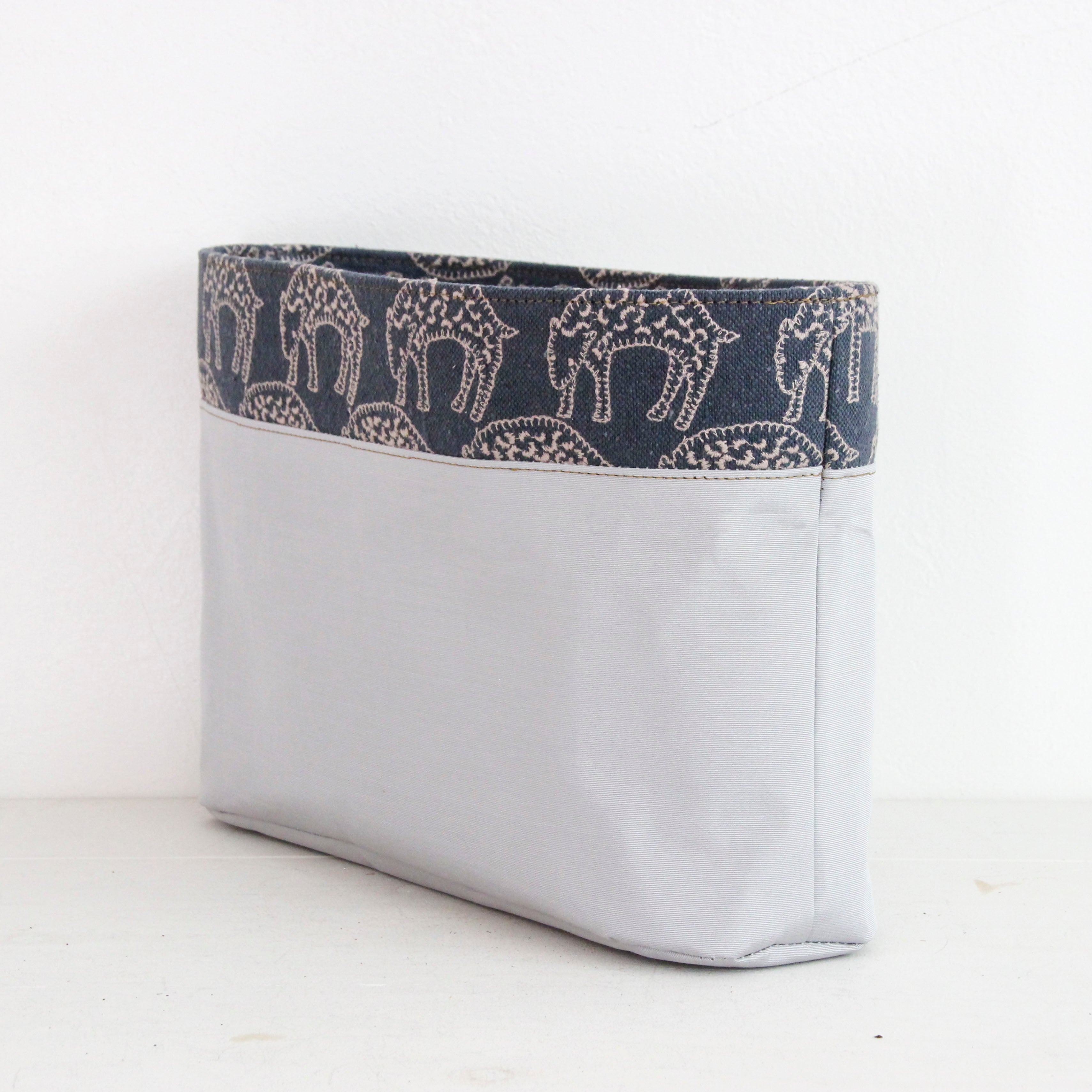 mina'sアニマルブルーグレー / インナーバッグ /かごバッグ Mサイズ用/ SXL