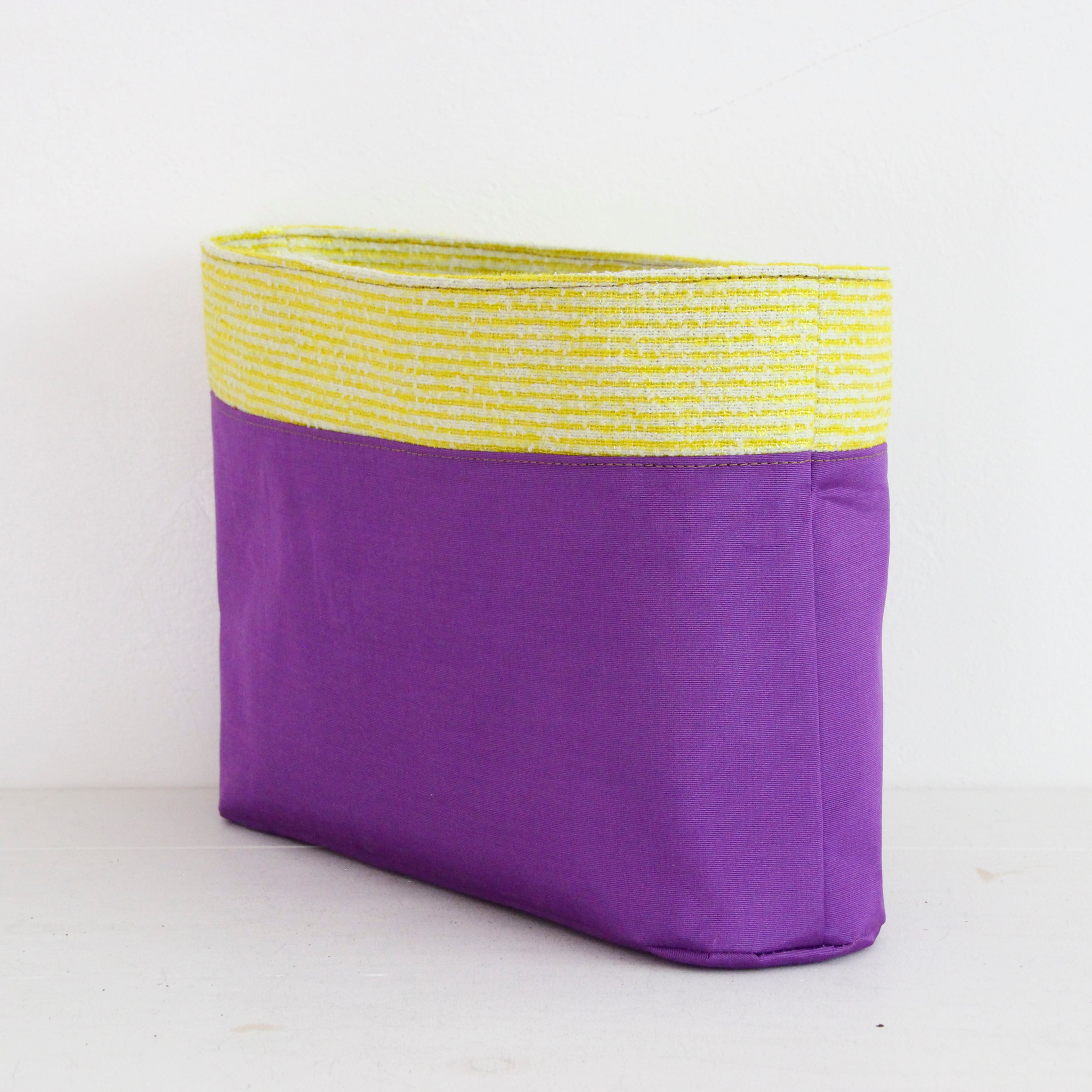 イエローラメボーダー / インナーバッグ /かごバッグ Mサイズ用/ XL