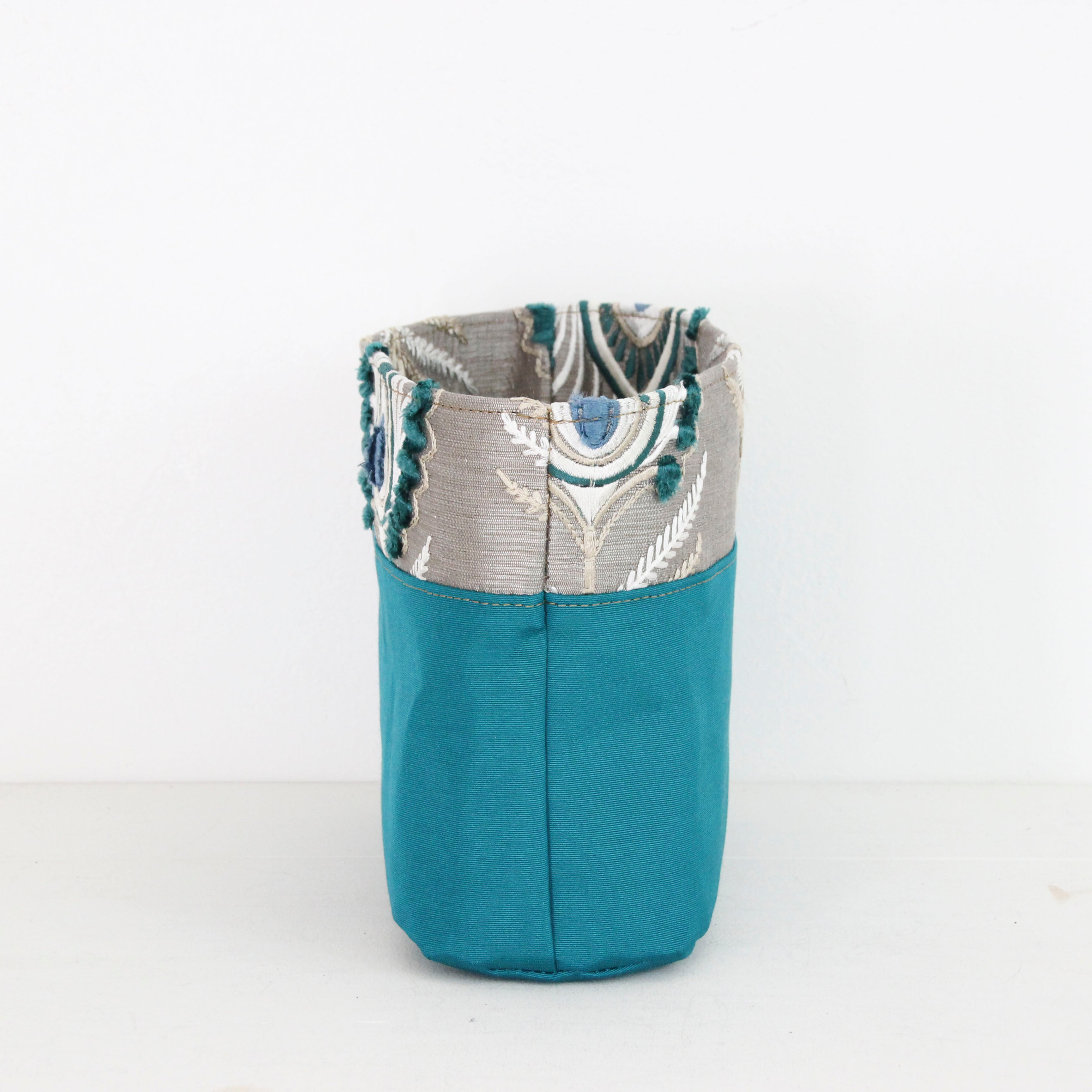 ターコイズピーコックフェザー / インナーバッグ / かごバッグ Sサイズ用 / XL