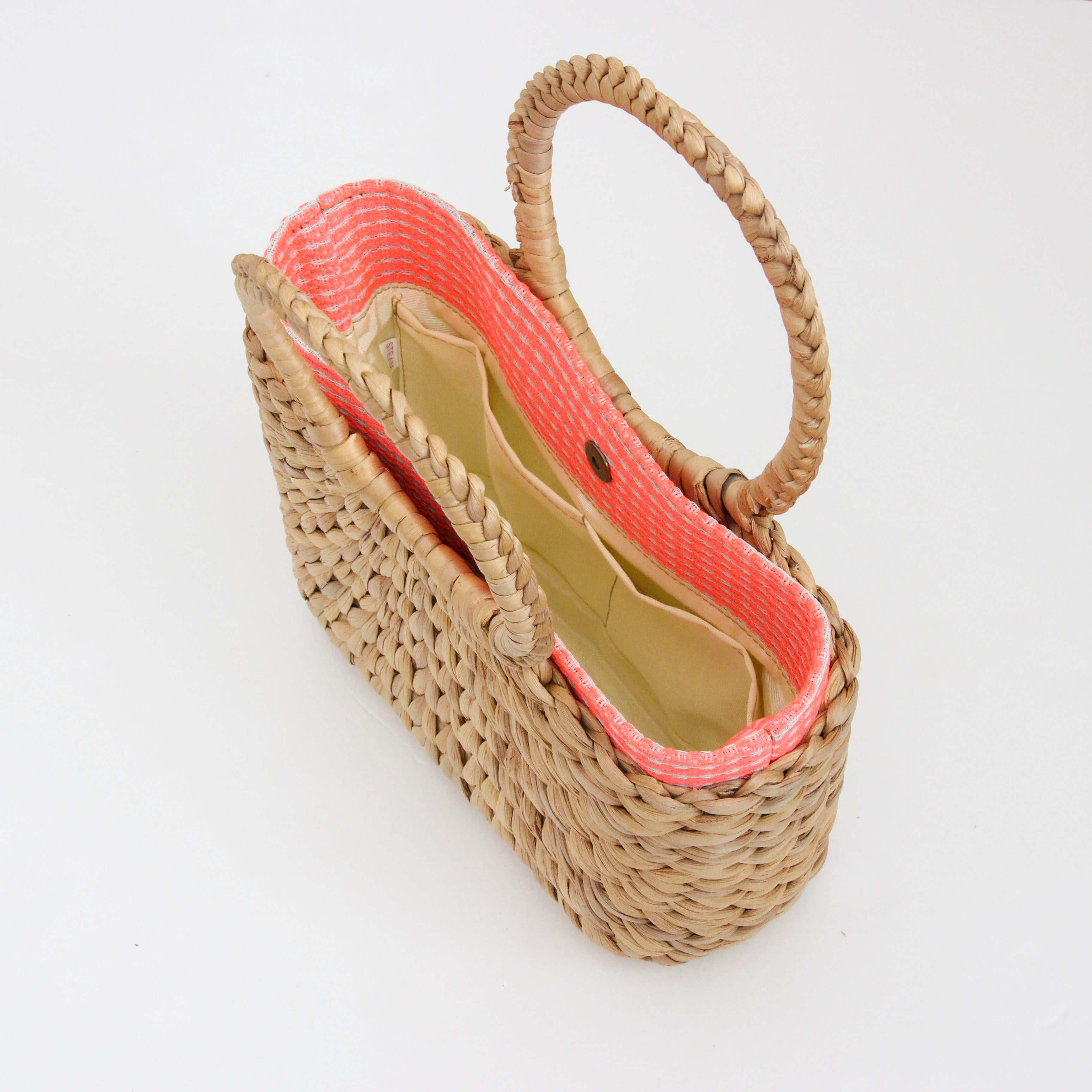 ピーチラメボーダー / インナーバッグ / かごバッグ Sサイズ用 / L