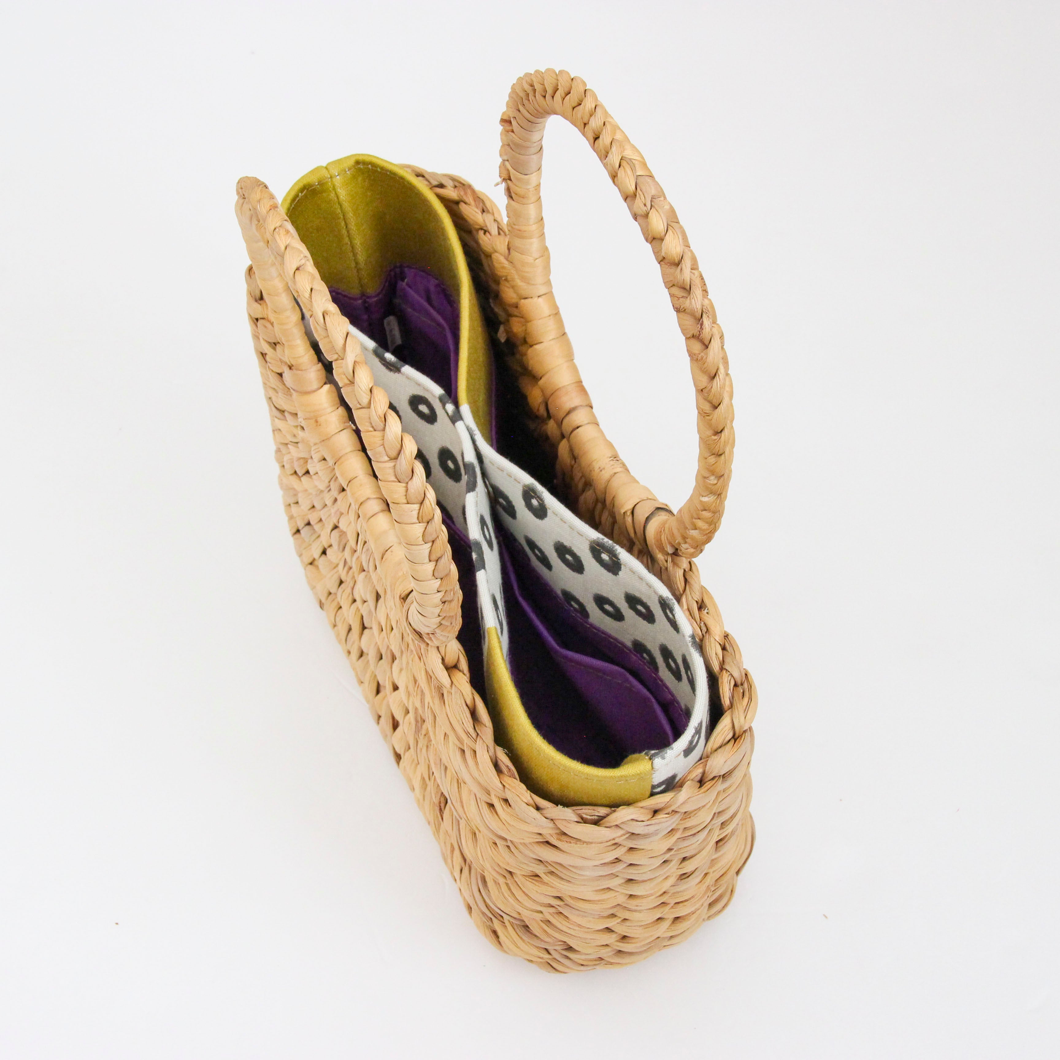 イカットイエロー / インナーバッグ / かごバッグ Sサイズ用 / XL