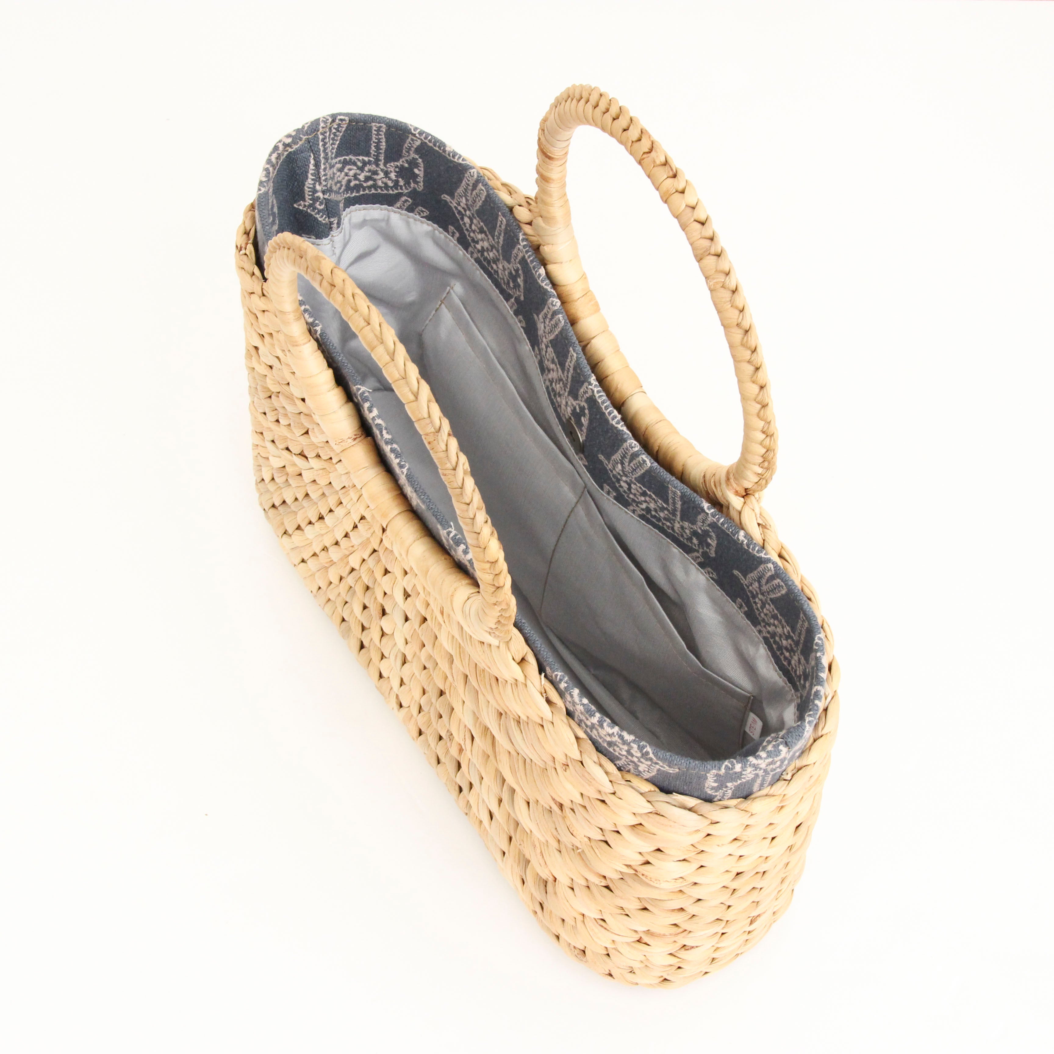 mina'sアニマルブルーグレー / インナーバッグ /かごバッグ Mサイズ用/ SXL