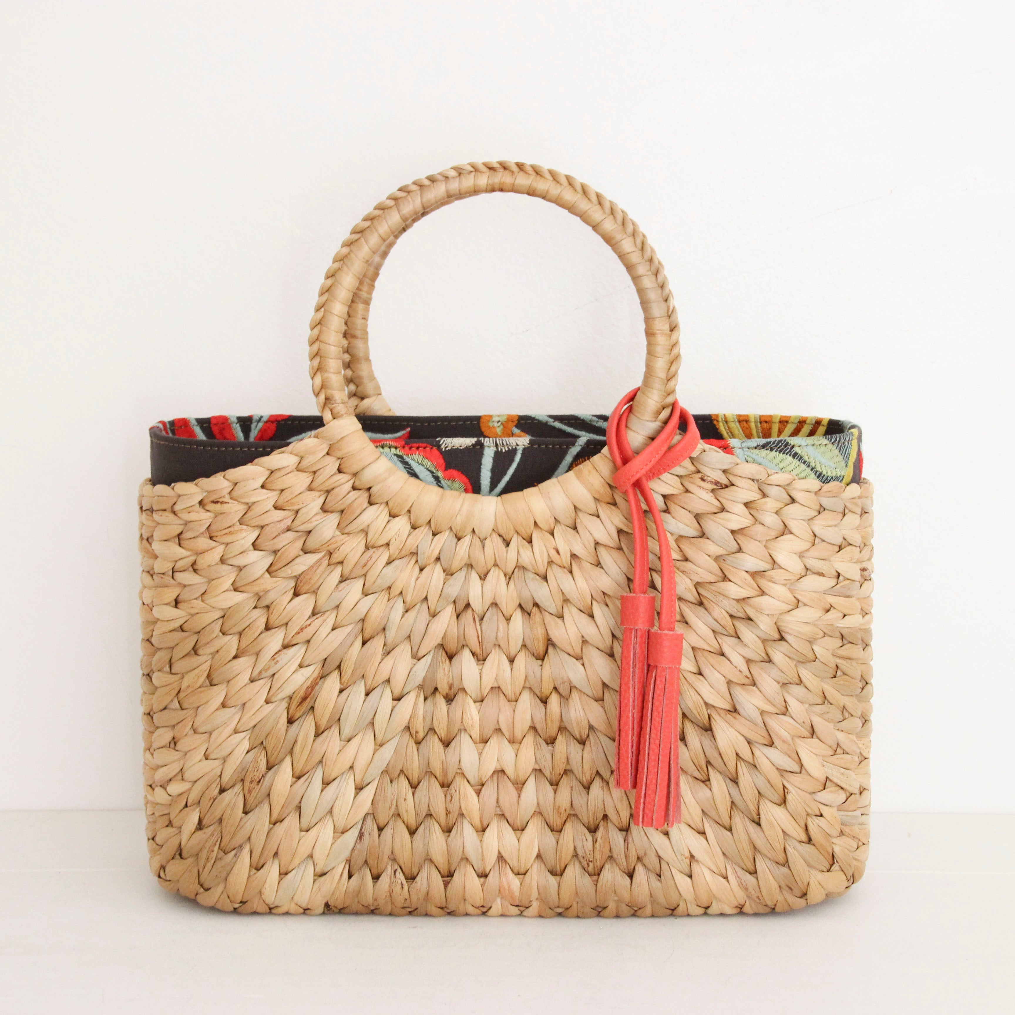 トロピカルフラワーリネン / インナーバッグ /かごバッグ Mサイズ用/ XL