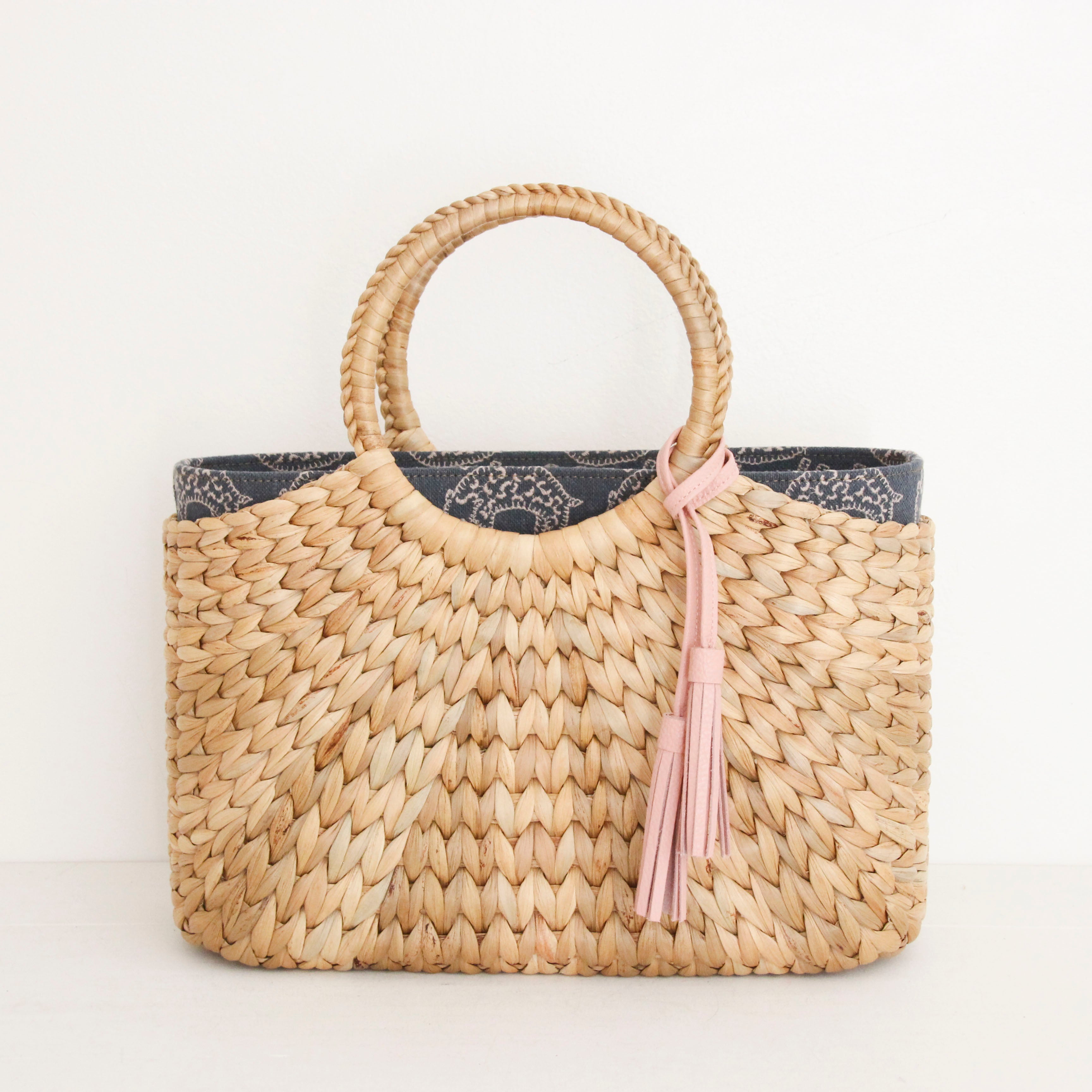 mina'sアニマルブルーグレー / インナーバッグ /かごバッグ Mサイズ用/ SXL