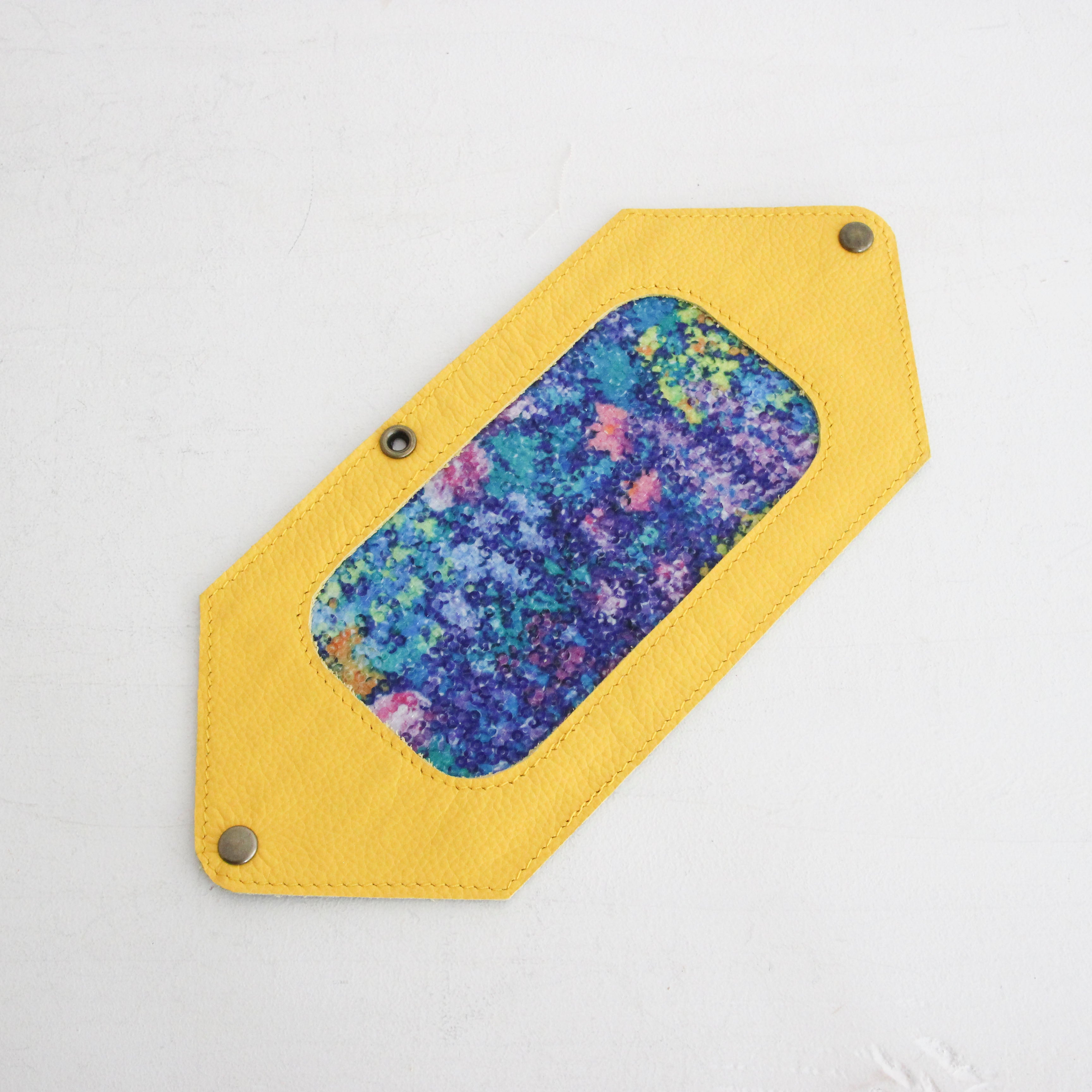 フラワースパン×イエローレザー / マスクケース