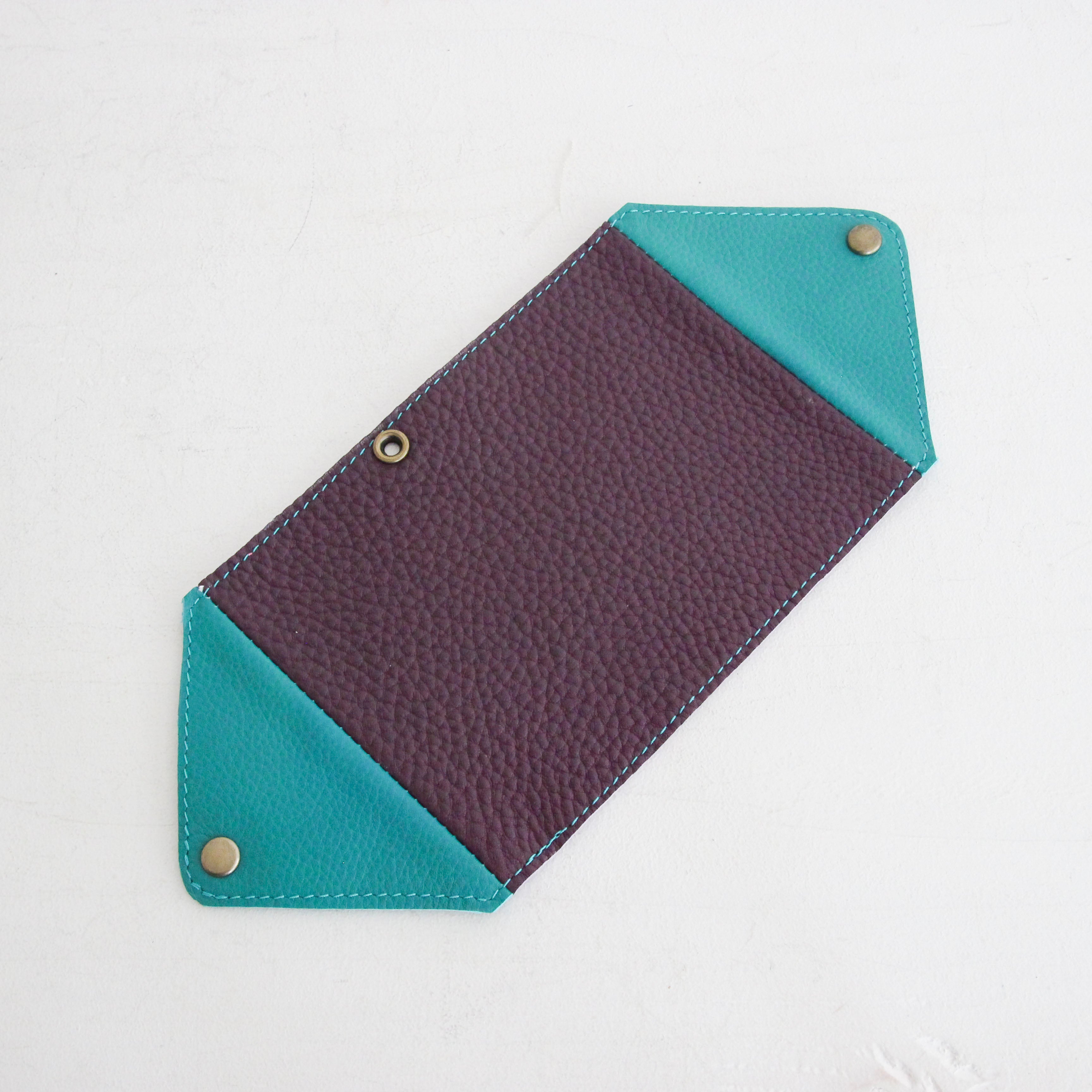 ターコイズ×パープルレザー / マスクケース