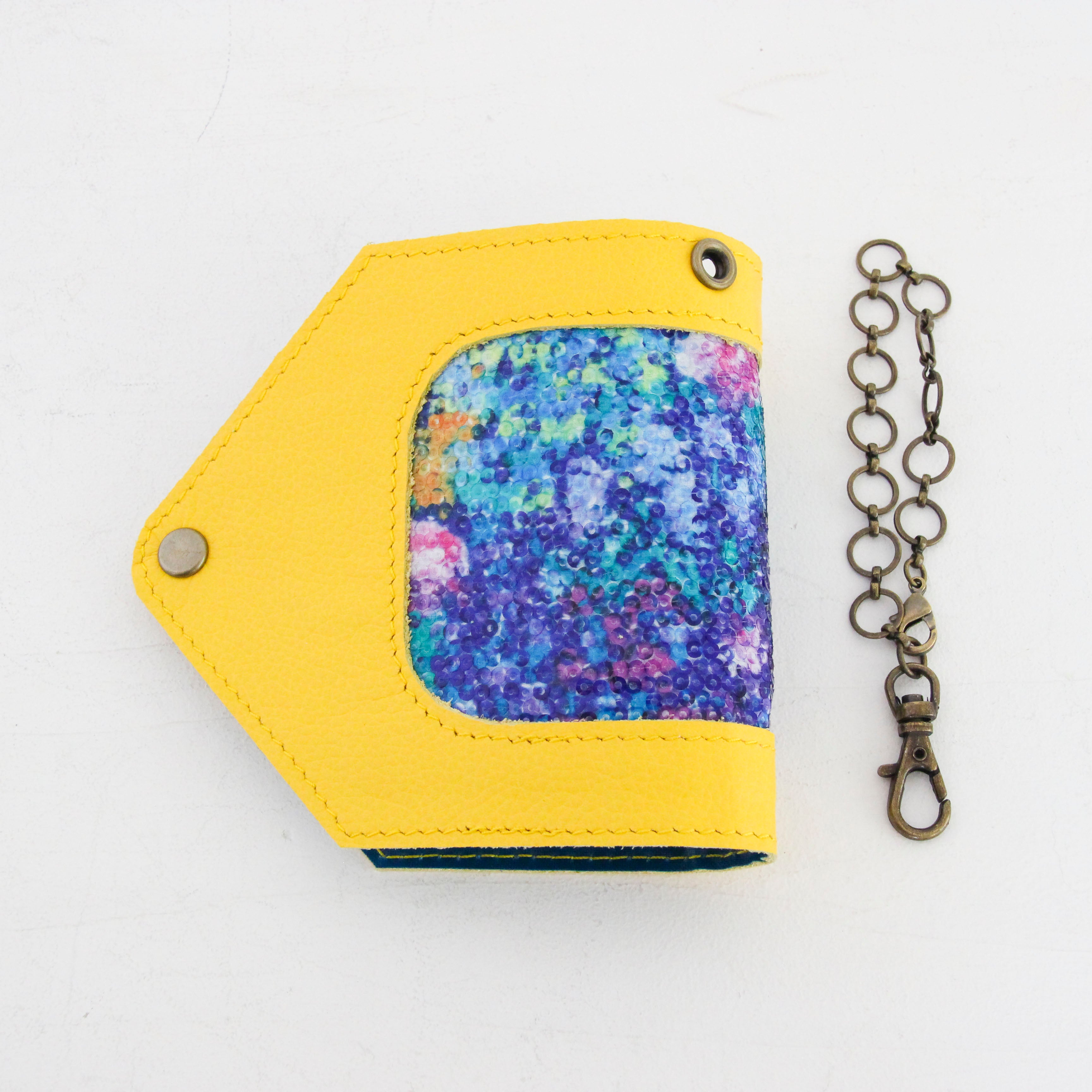 フラワースパン×イエローレザー / マスクケース