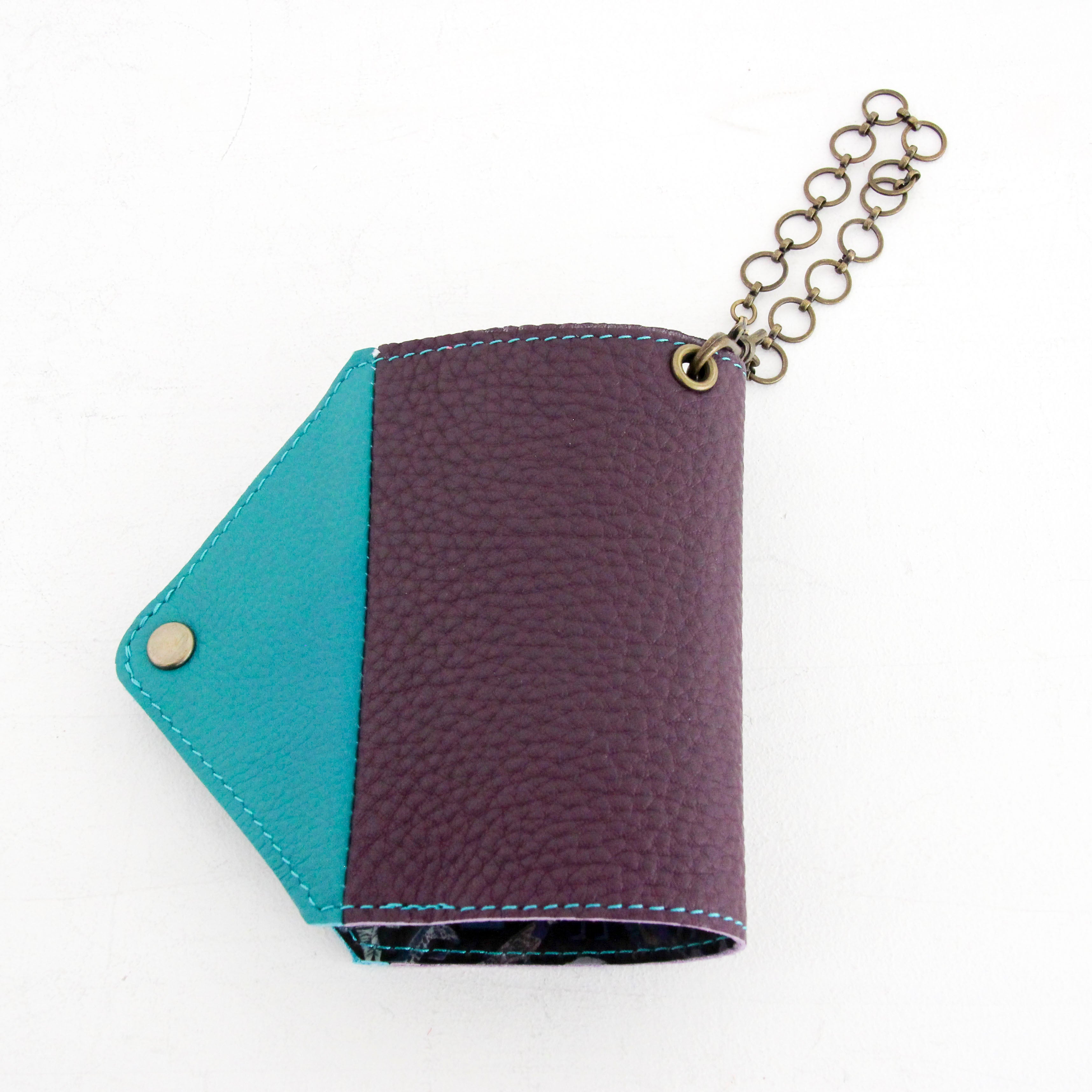 ターコイズ×パープルレザー / マスクケース