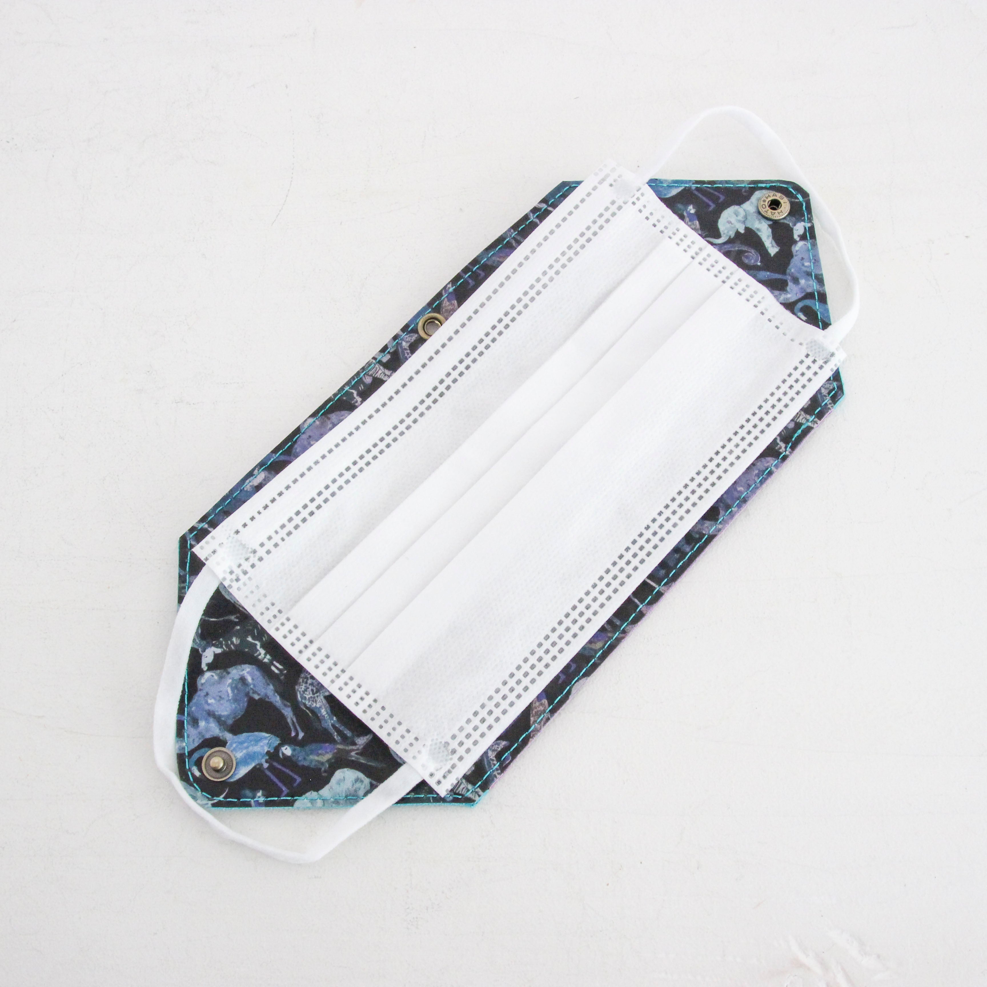 ターコイズ×パープルレザー / マスクケース