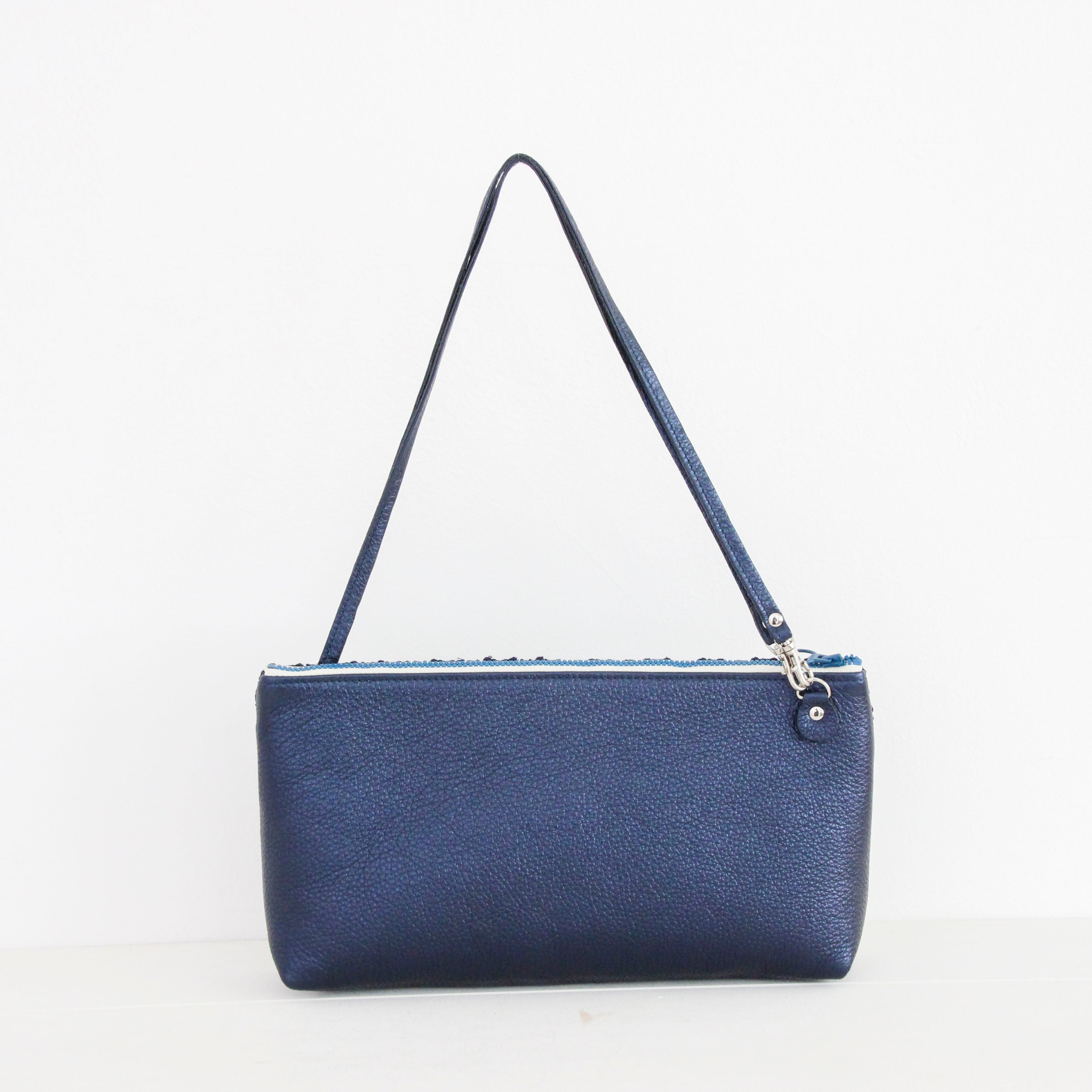 ネイビーレース / フラットポシェット