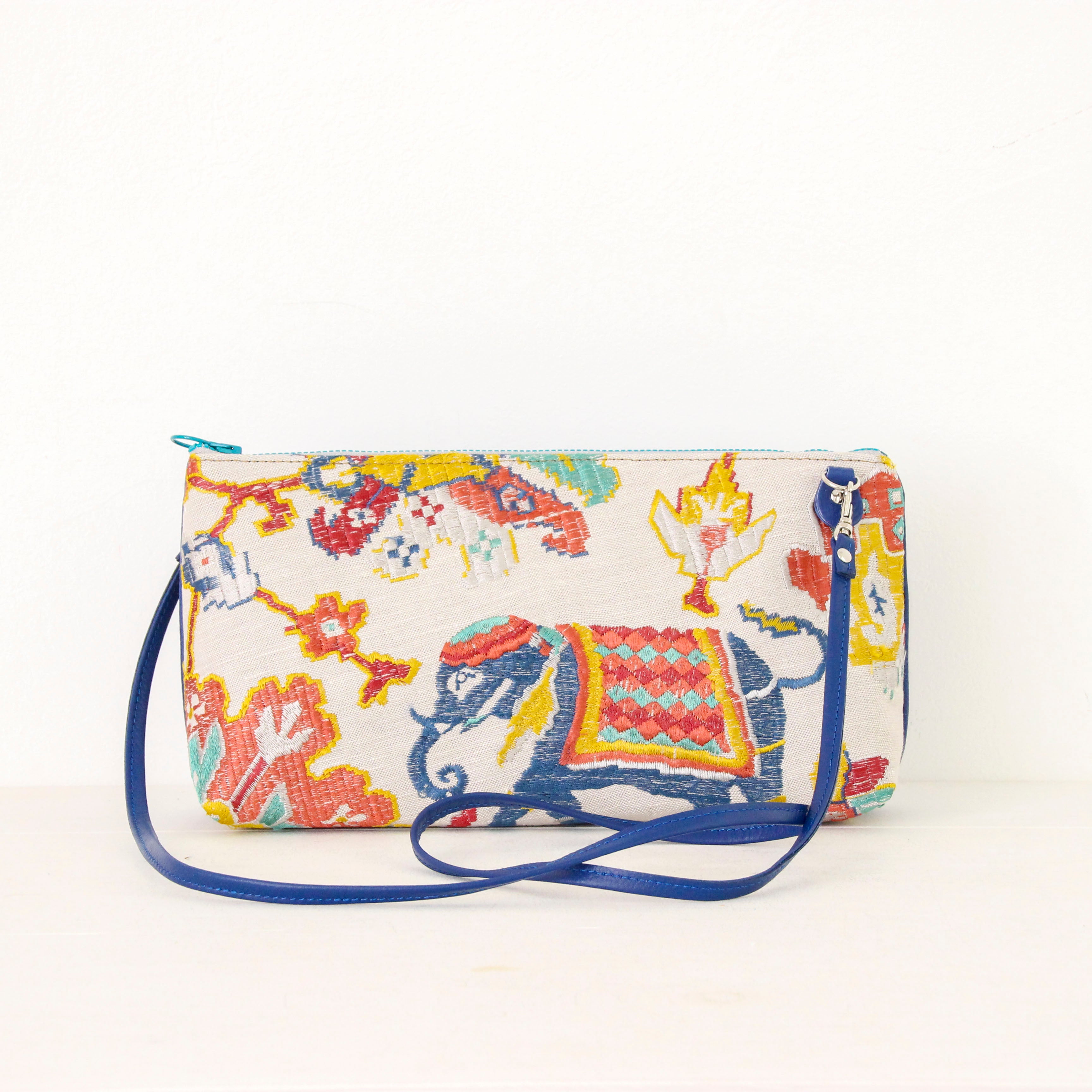 インディアンアニマル×ロイヤルブルーXL / フラットポシェット