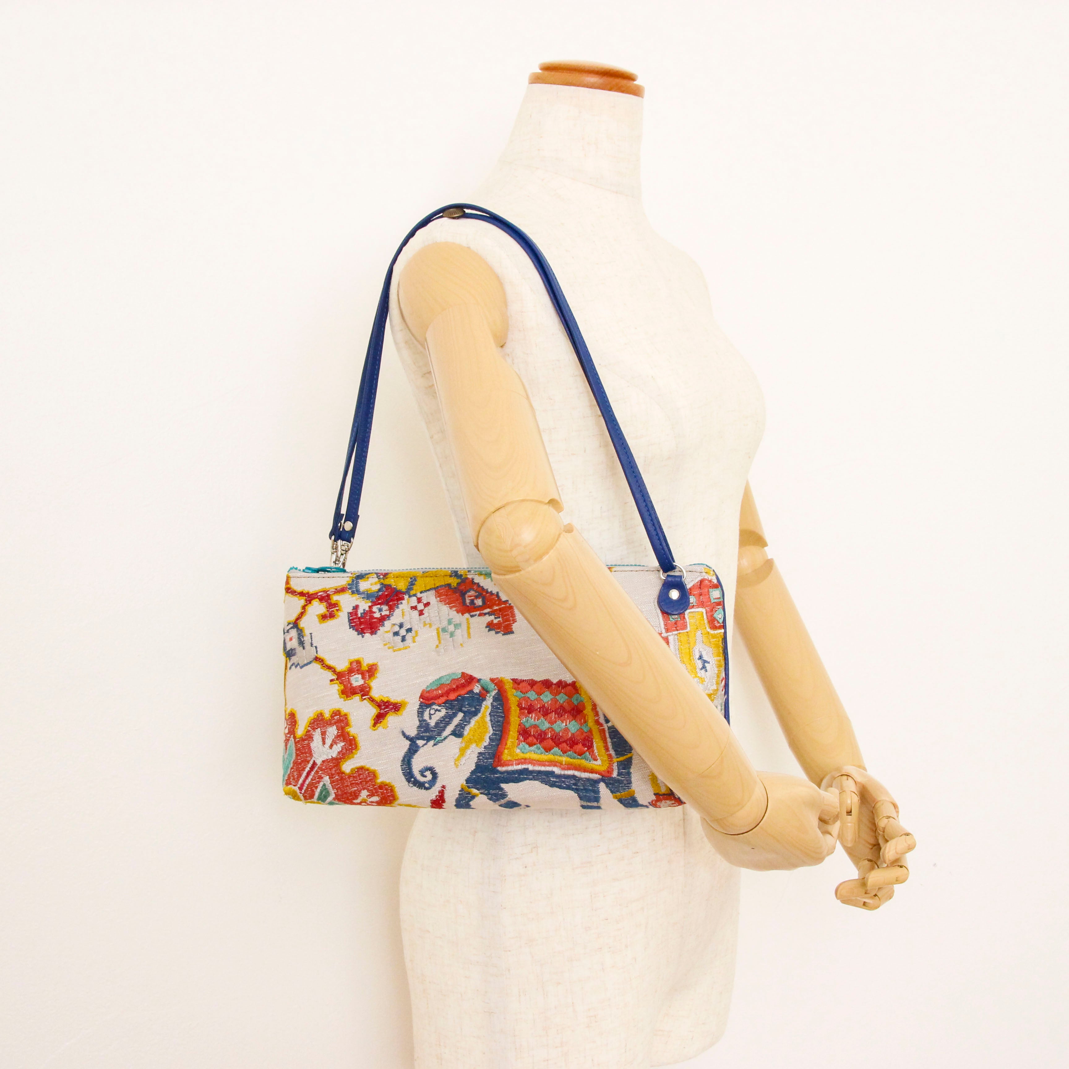 インディアンアニマル×ロイヤルブルーXL / フラットポシェット