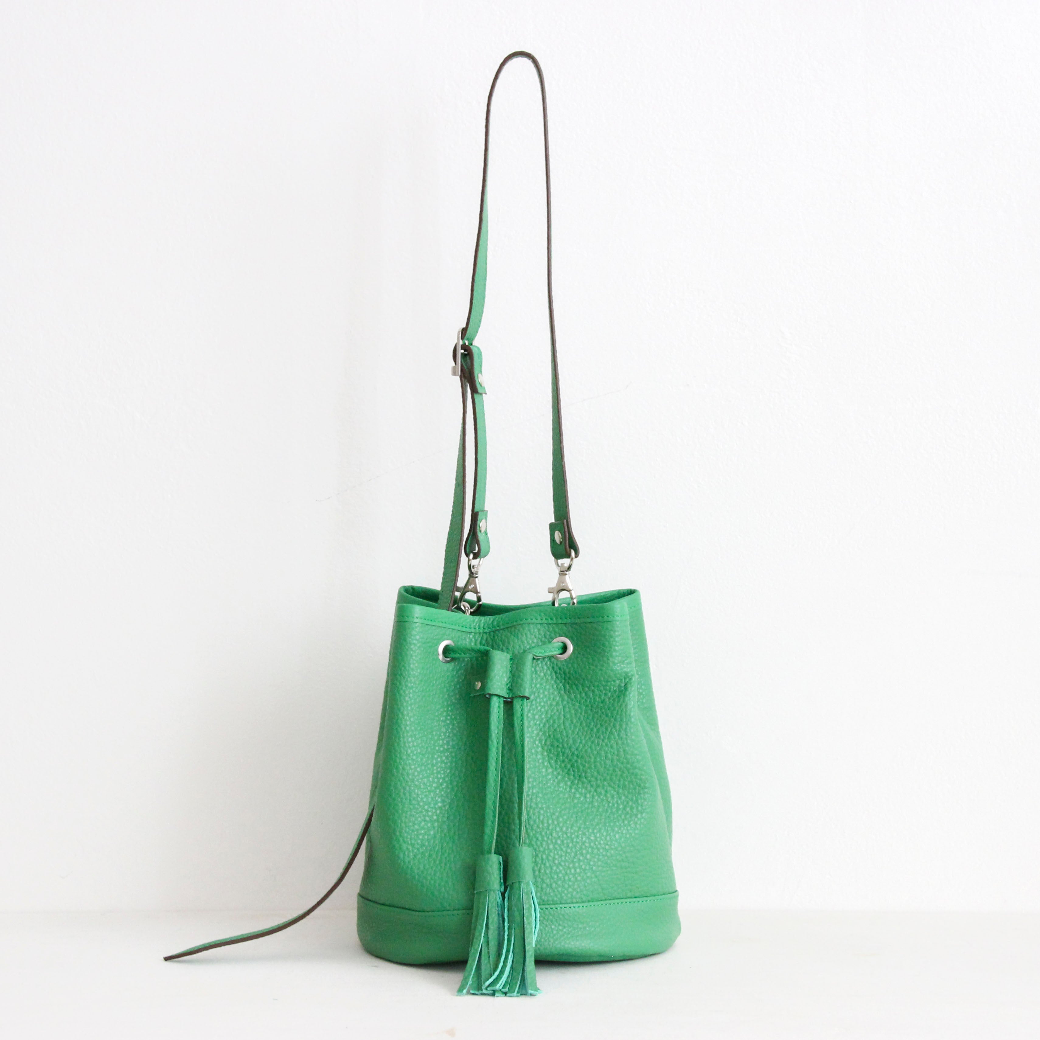 グリーンレザー / バケットバッグS / L