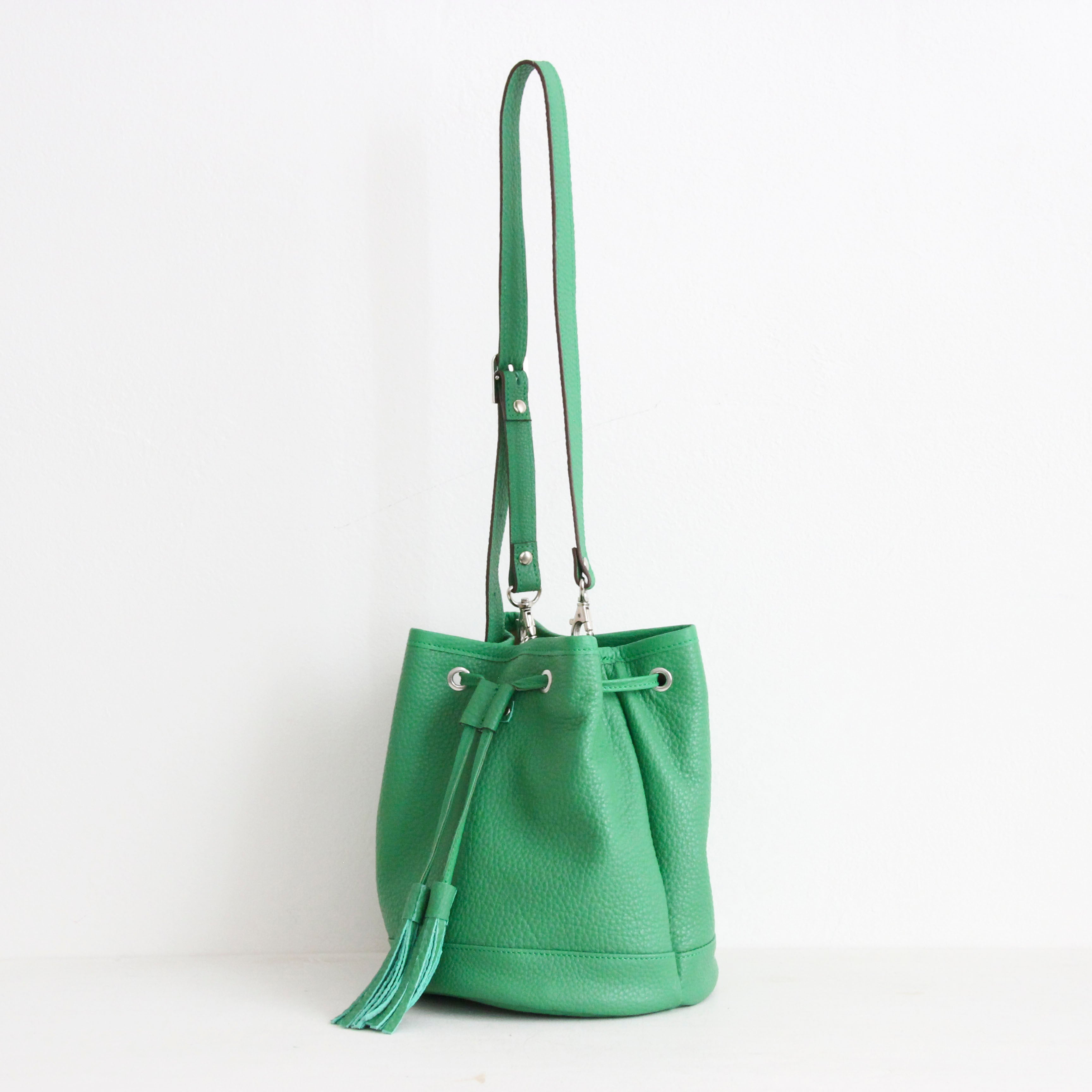 グリーンレザー / バケットバッグS / L