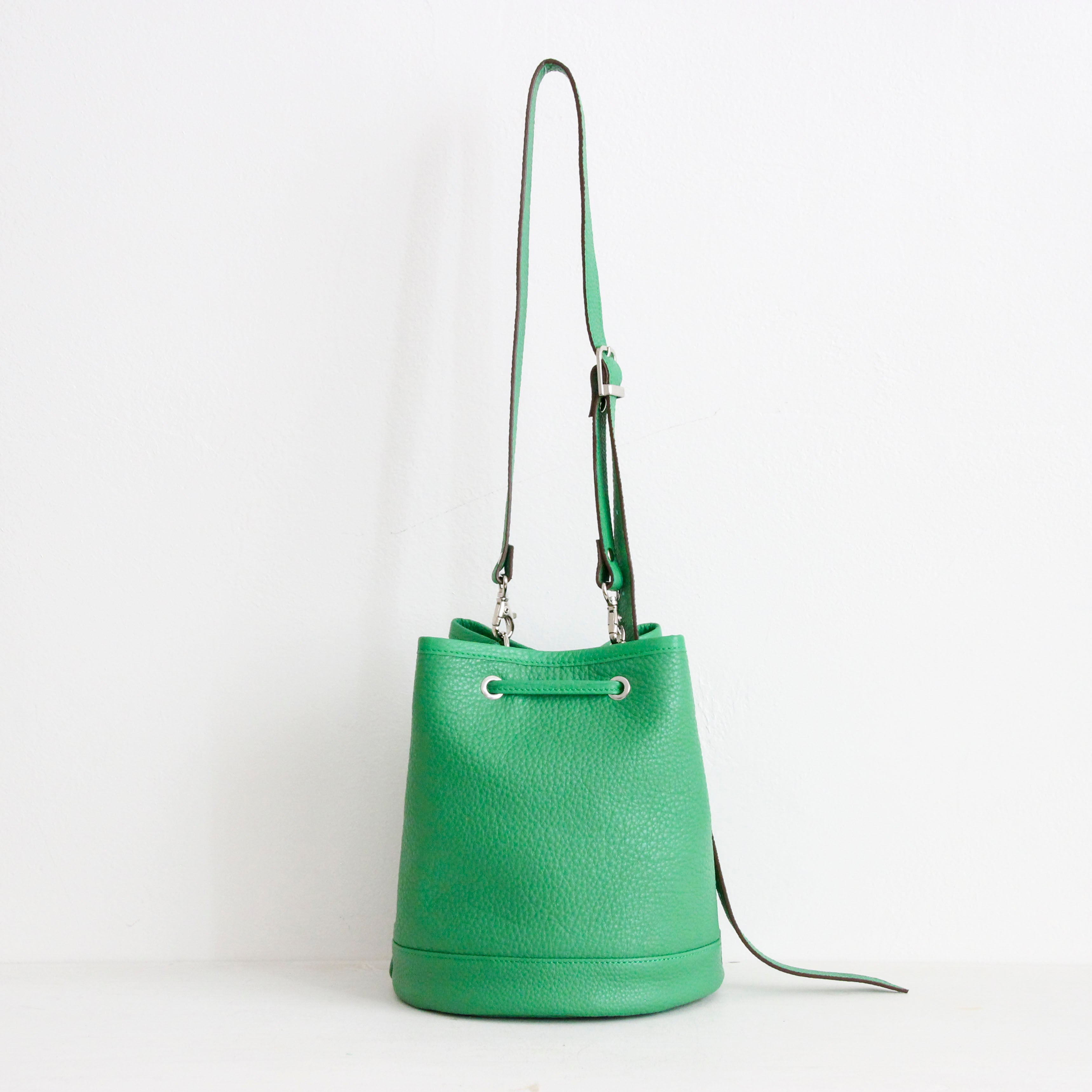 グリーンレザー / バケットバッグS / L