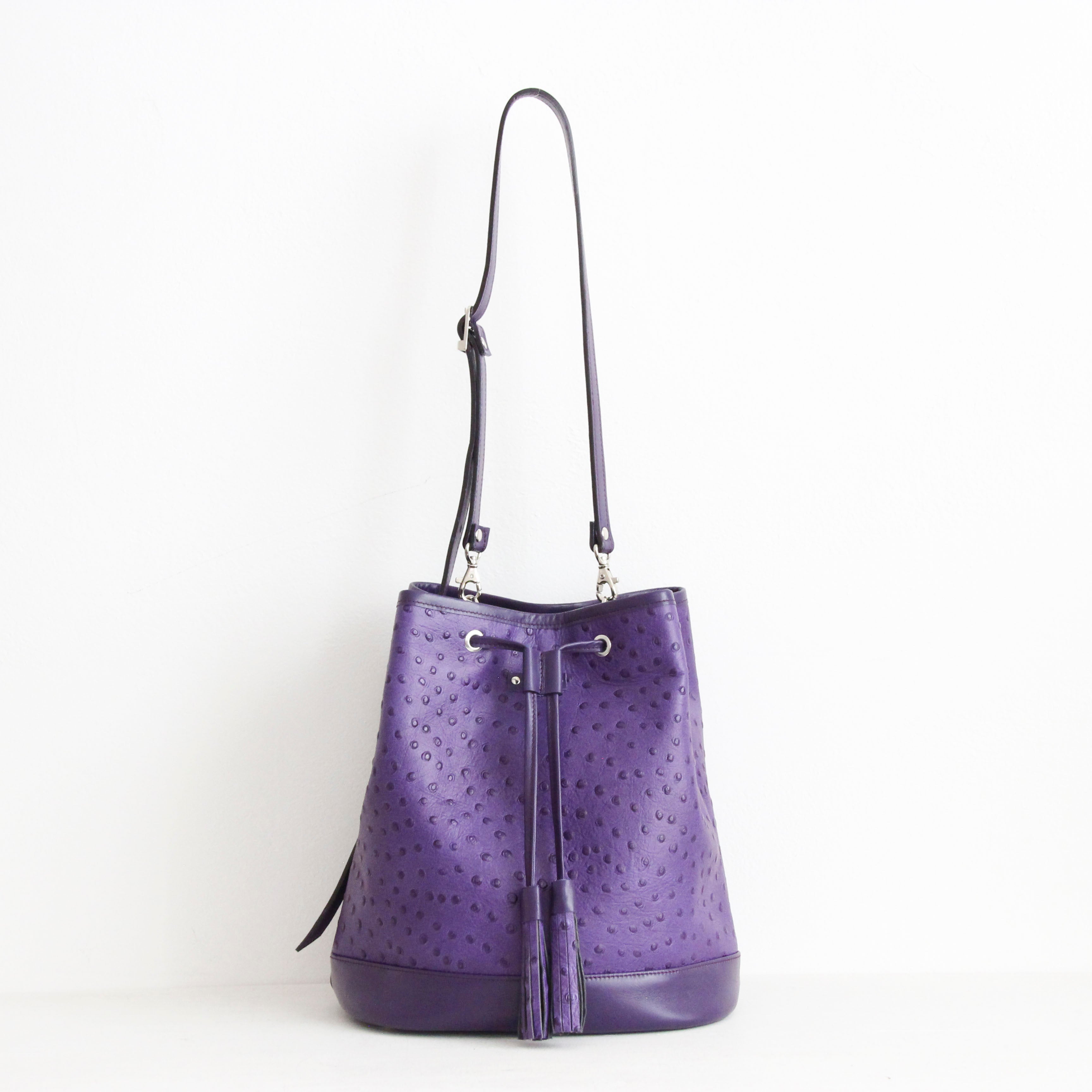 パープルレザー / バケットバッグM / XL