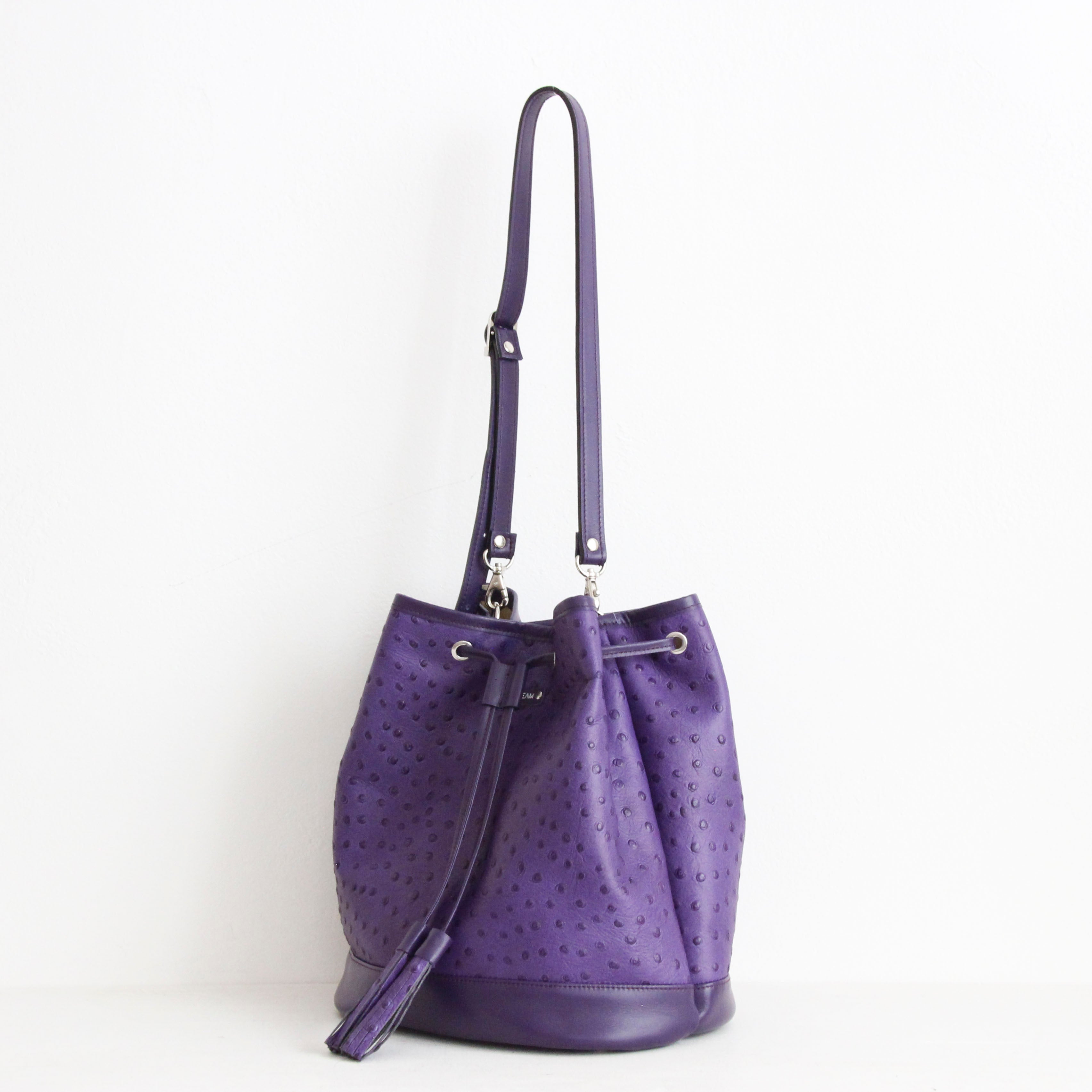 パープルレザー / バケットバッグM / XL