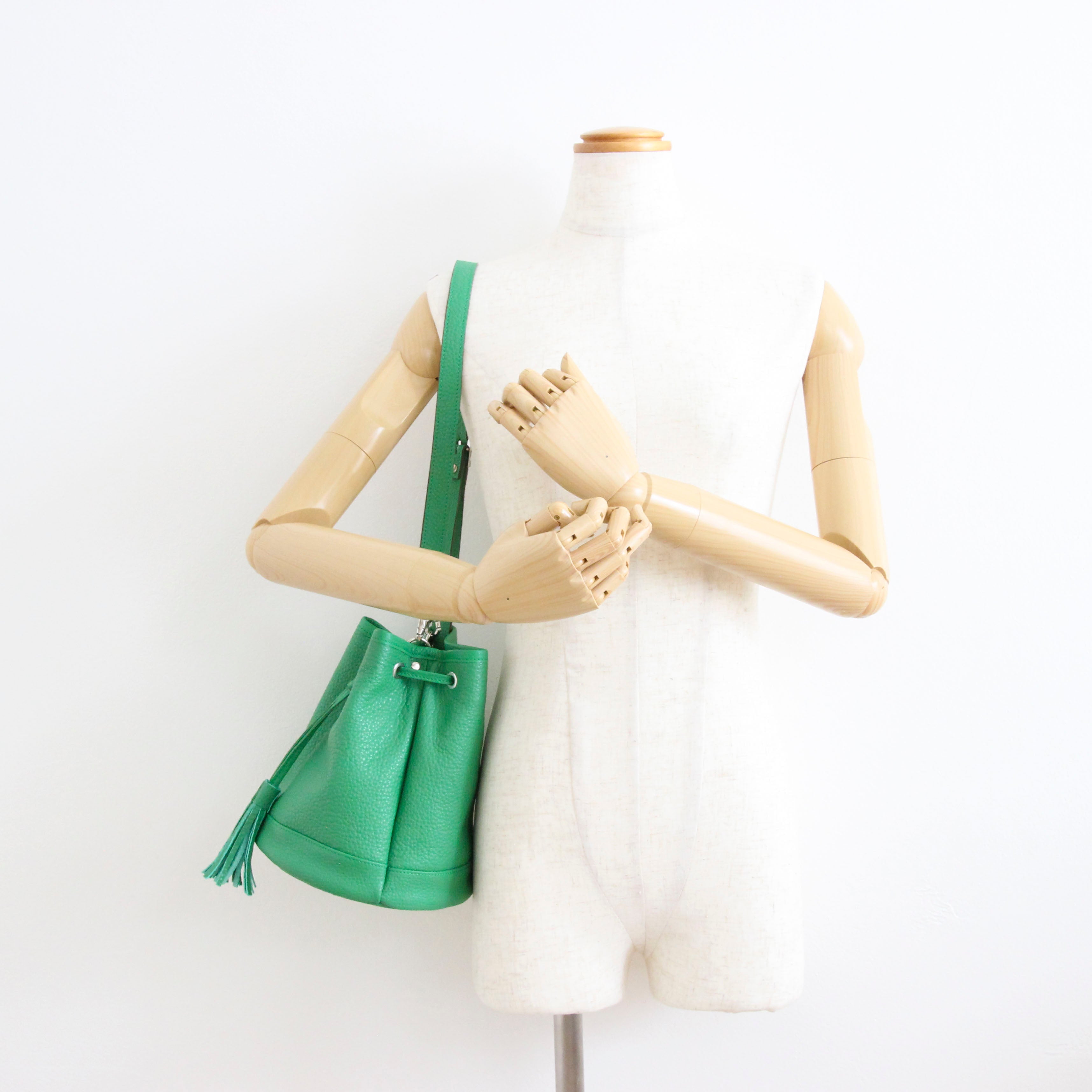 グリーンレザー / バケットバッグS / L