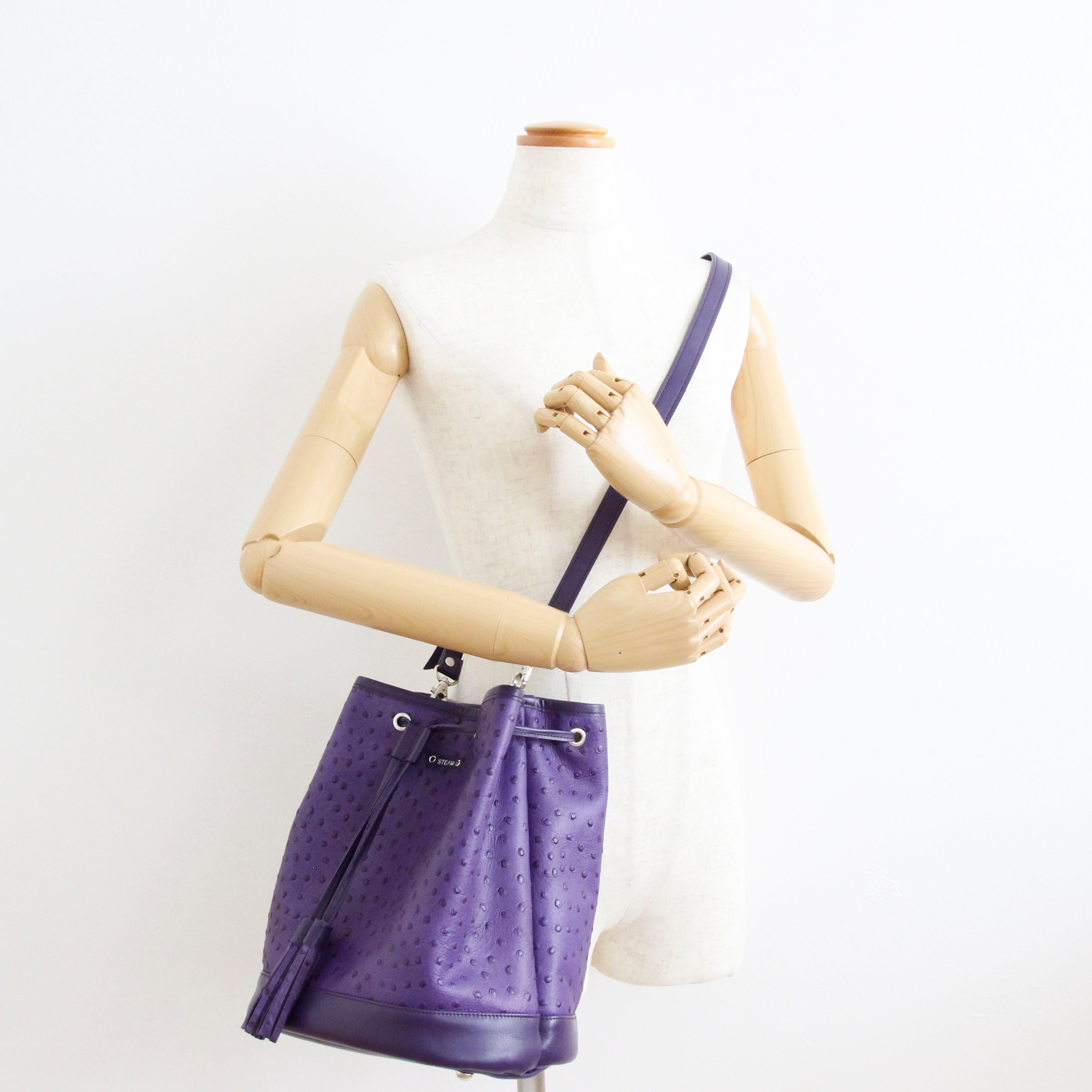 パープルレザー / バケットバッグM / XL