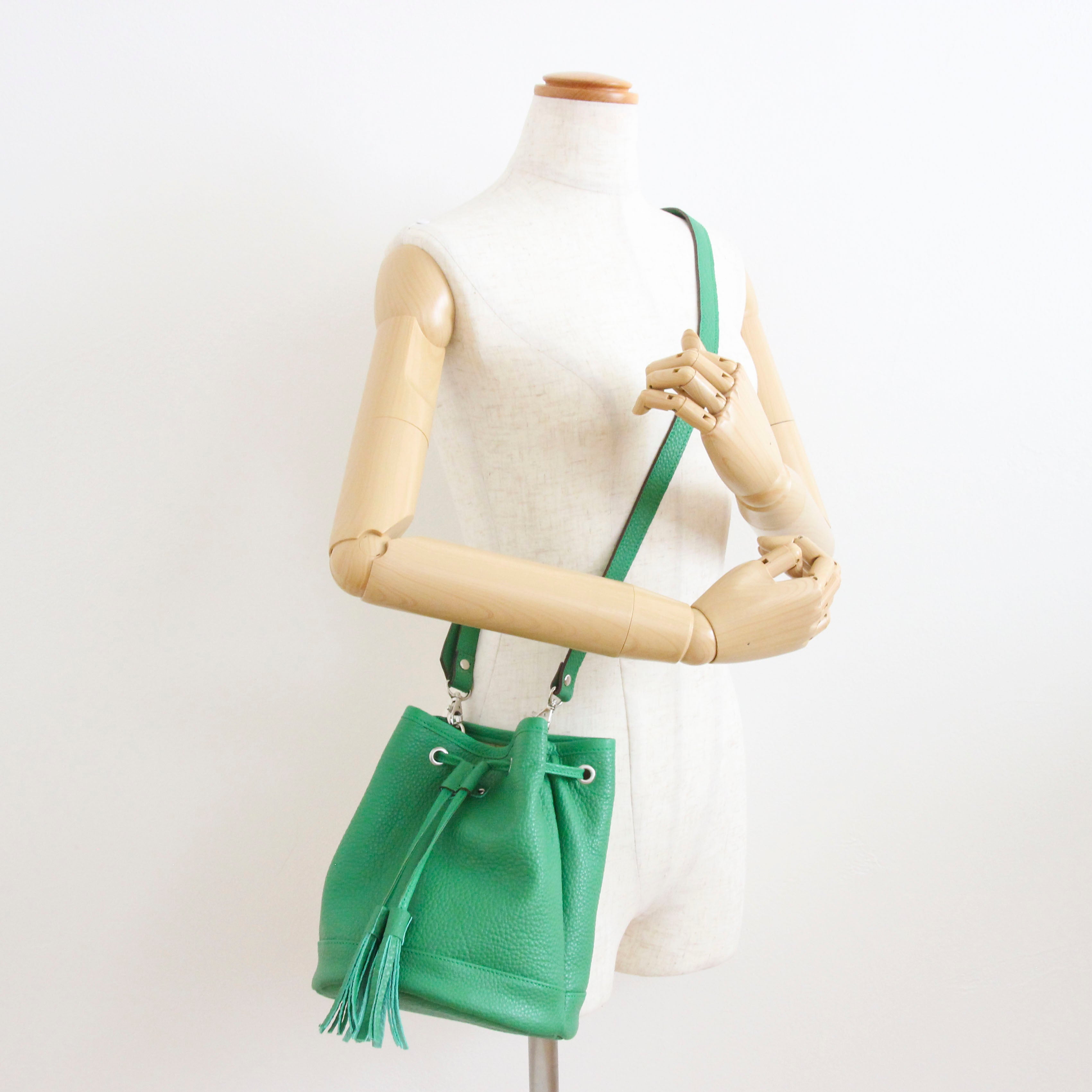 グリーンレザー / バケットバッグS / L