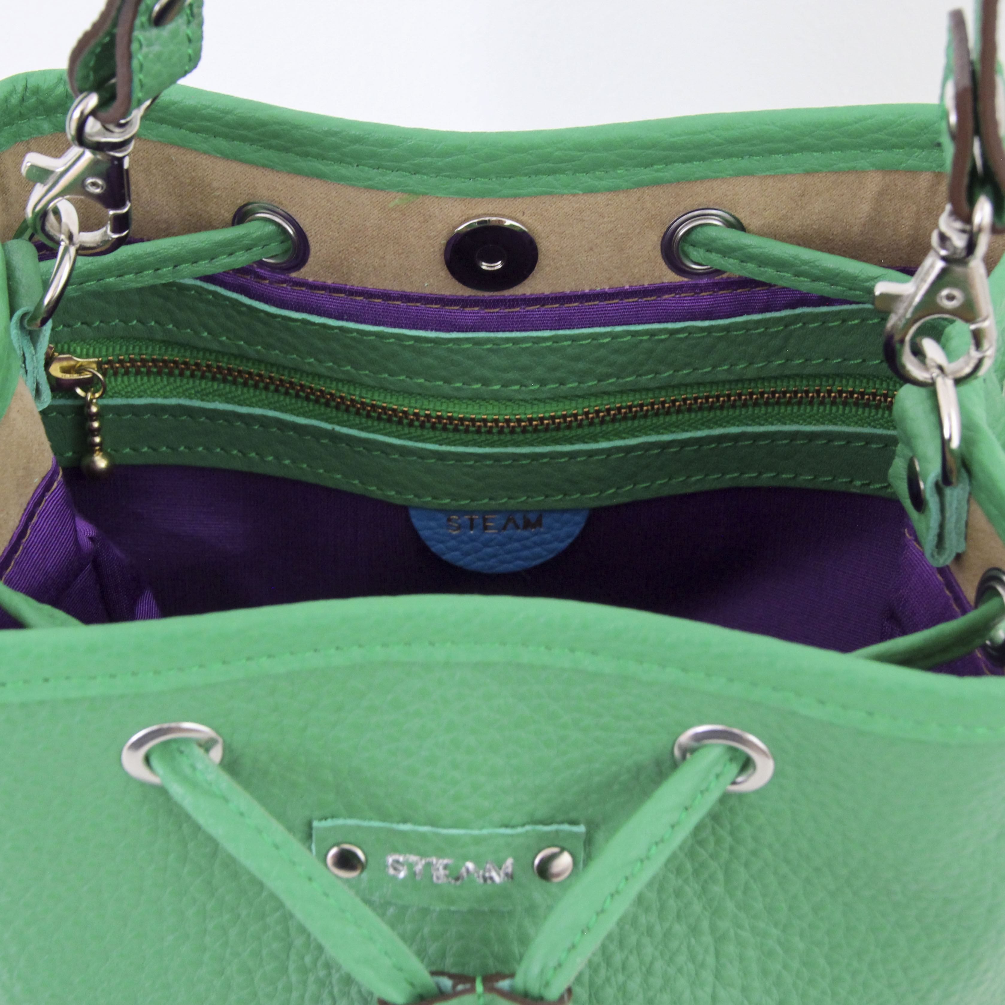 グリーンレザー / バケットバッグS / L