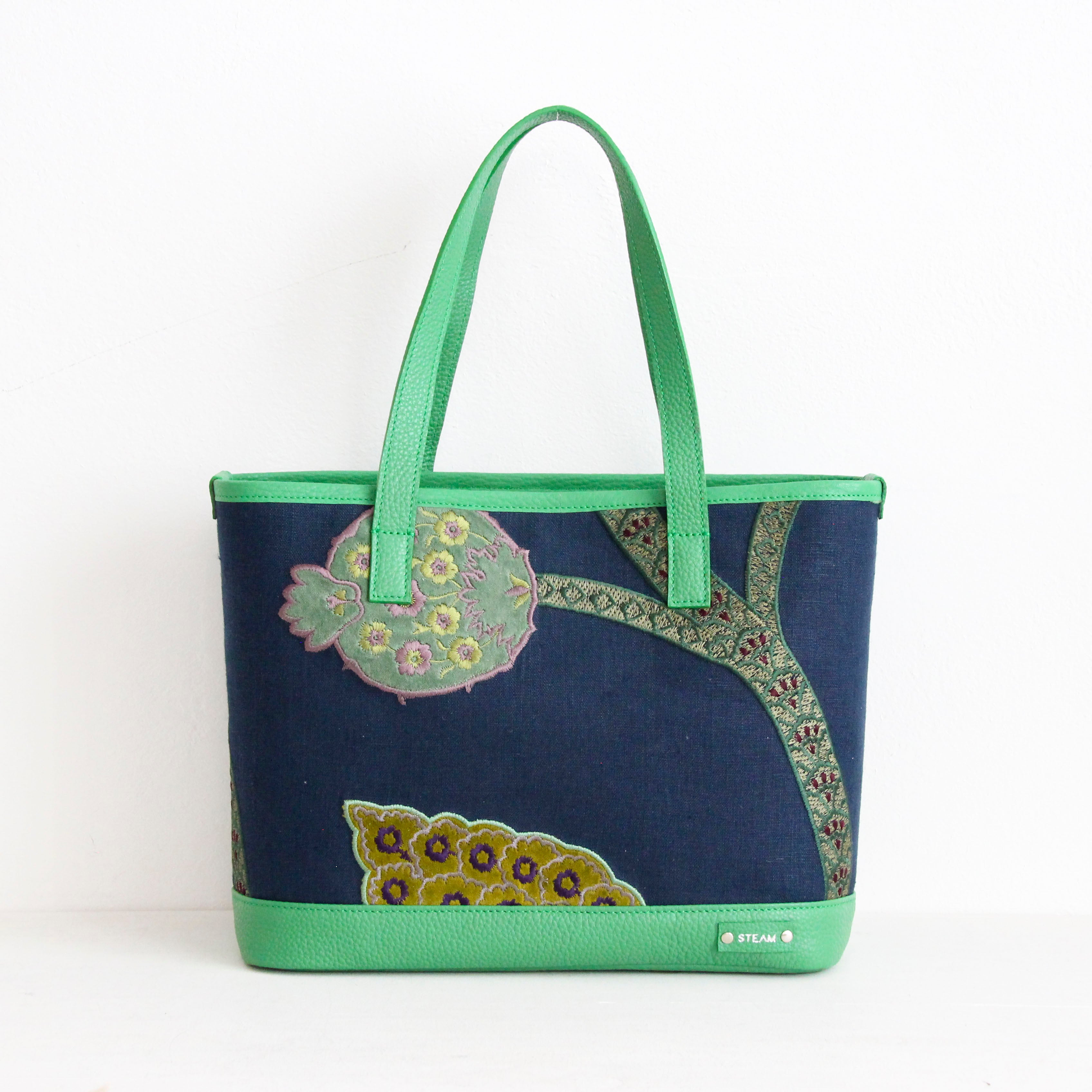 ベルベットアップリケネイビーリネン SXL / ノヴァトートM