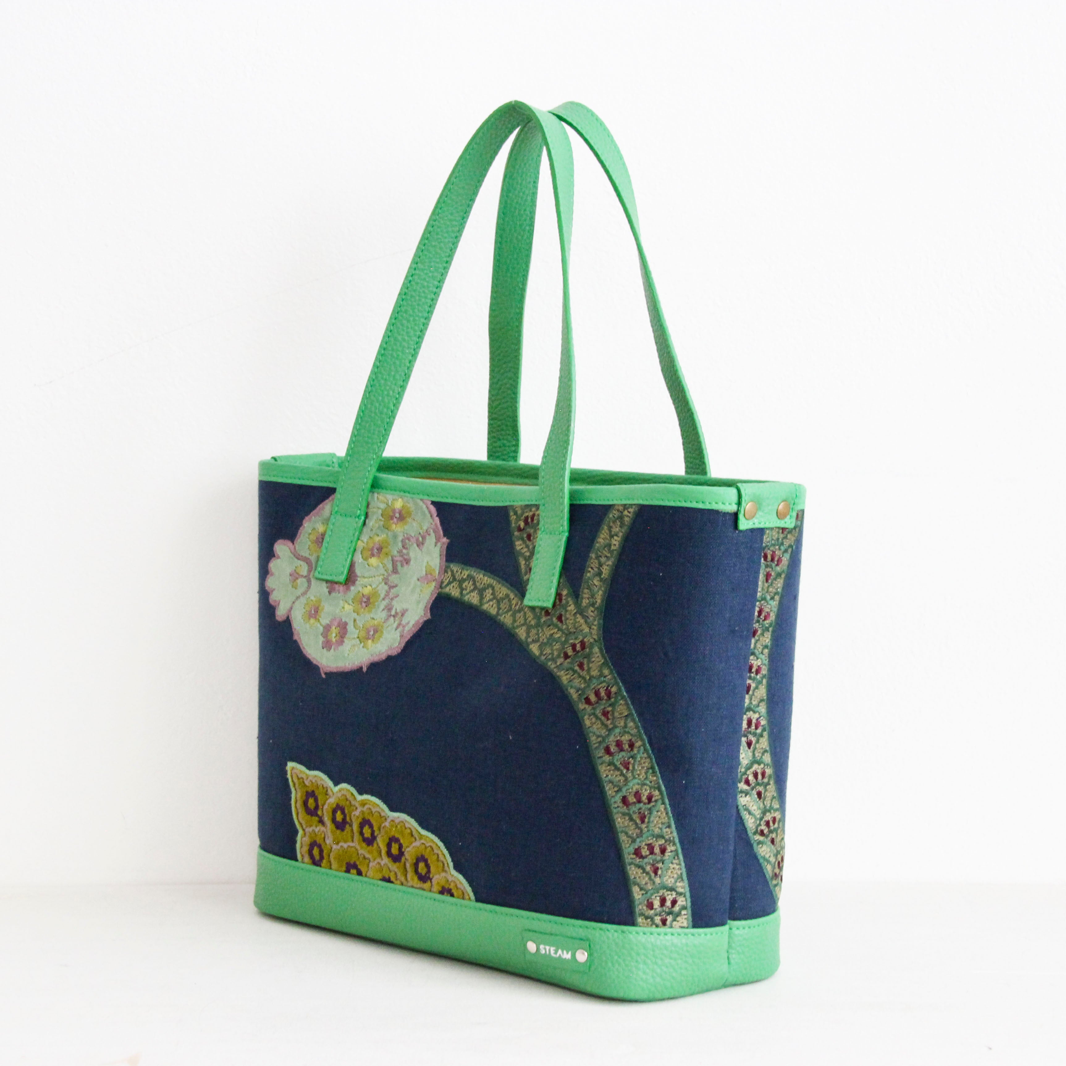 ベルベットアップリケネイビーリネン SXL / ノヴァトートM