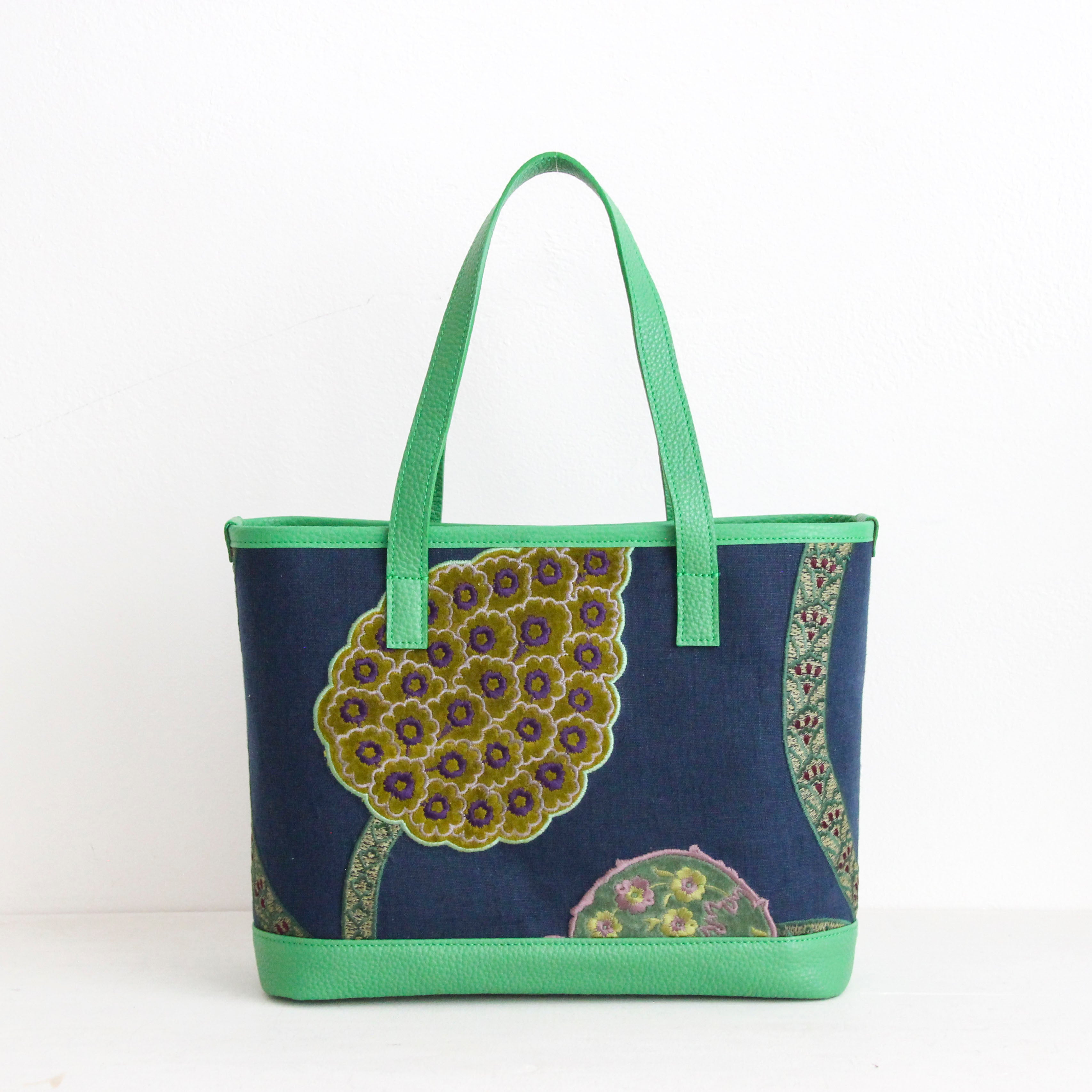 ベルベットアップリケネイビーリネン SXL / ノヴァトートM