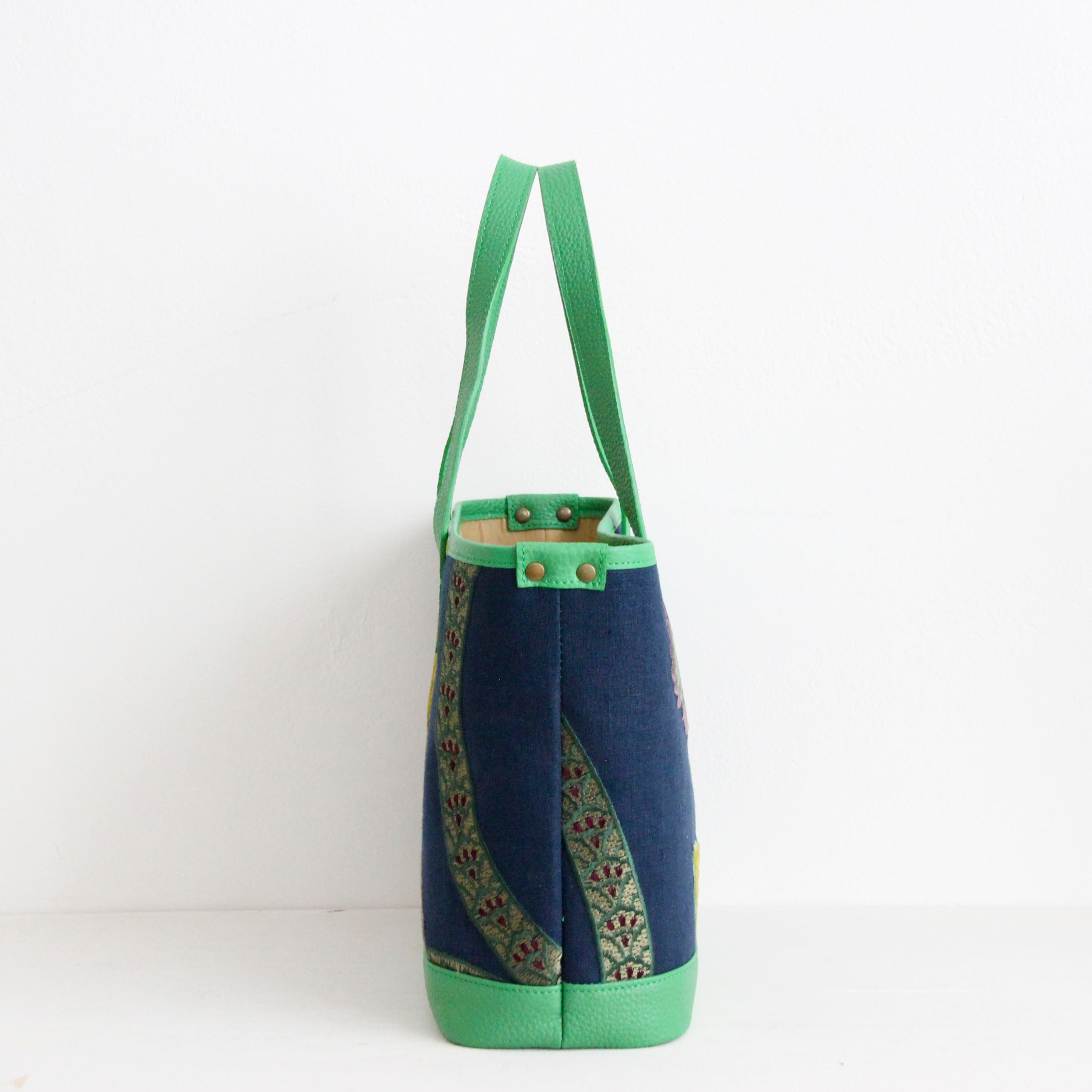 ベルベットアップリケネイビーリネン SXL / ノヴァトートM