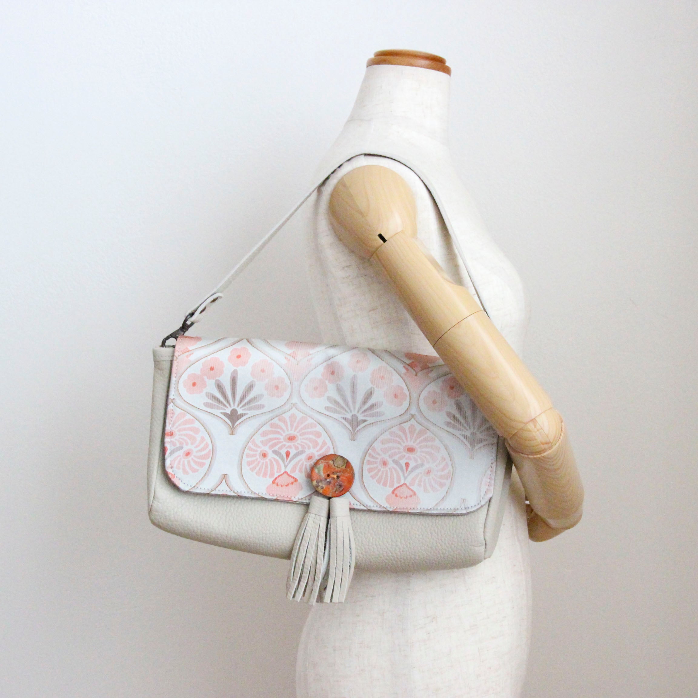 オレンジフラワーシルク / 3wayバッグ Sサイズ